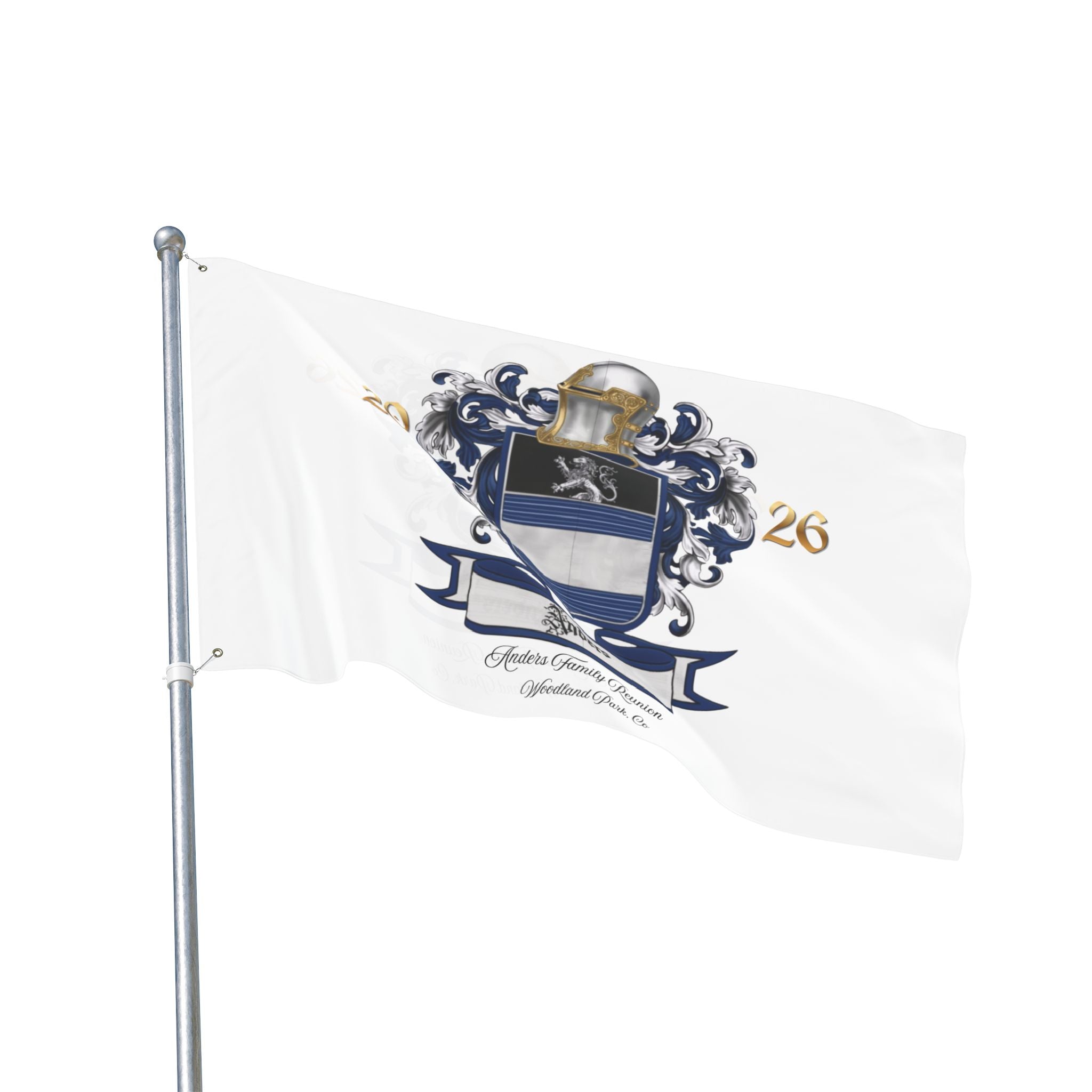 Anders Family Crest Flag — Reunion 2026 Double-Sided Garden Banner