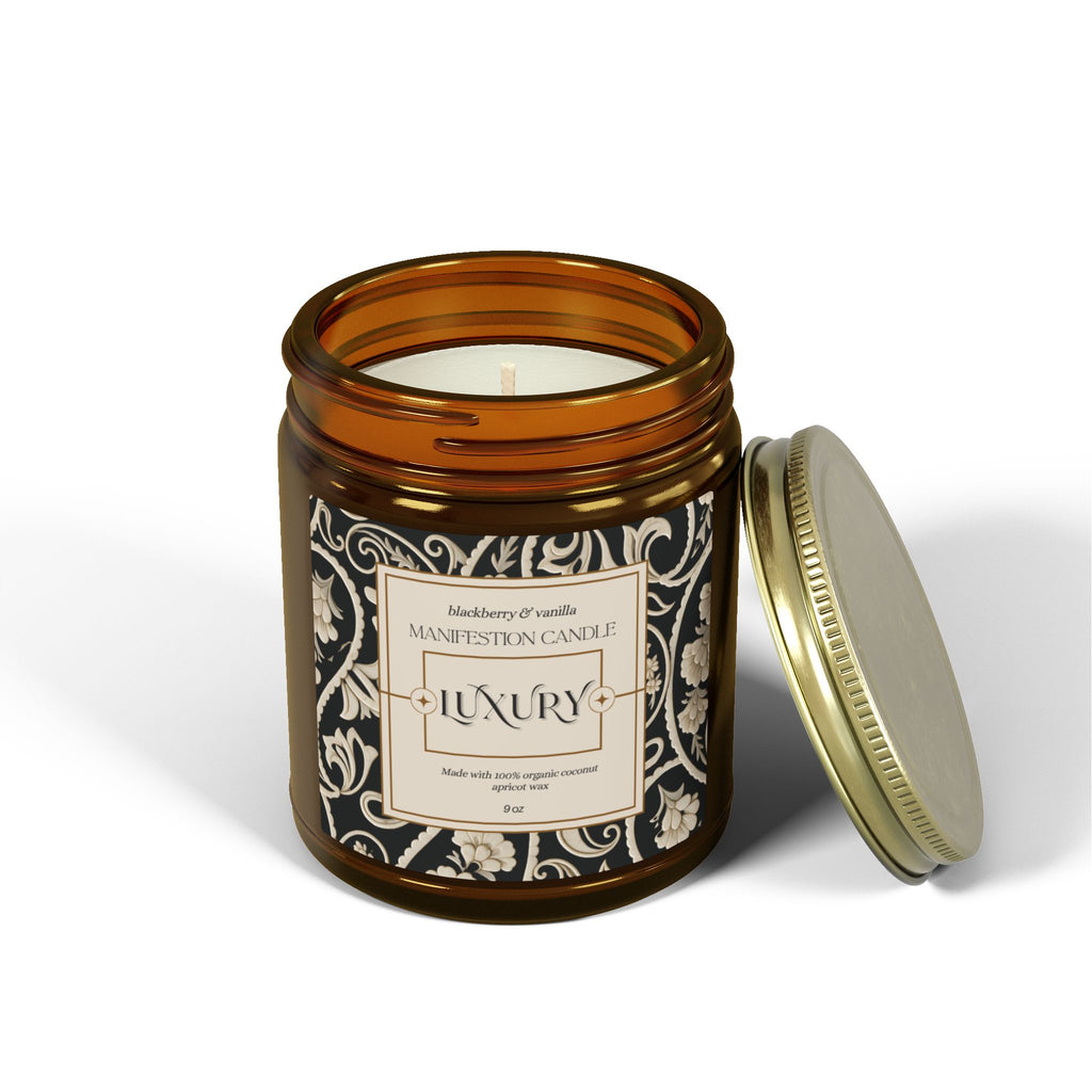 Luxury Manifestation Candle, Blackberry & Vanilla Scented Candles, Coconut Apricot Wax (4oz, 9oz)