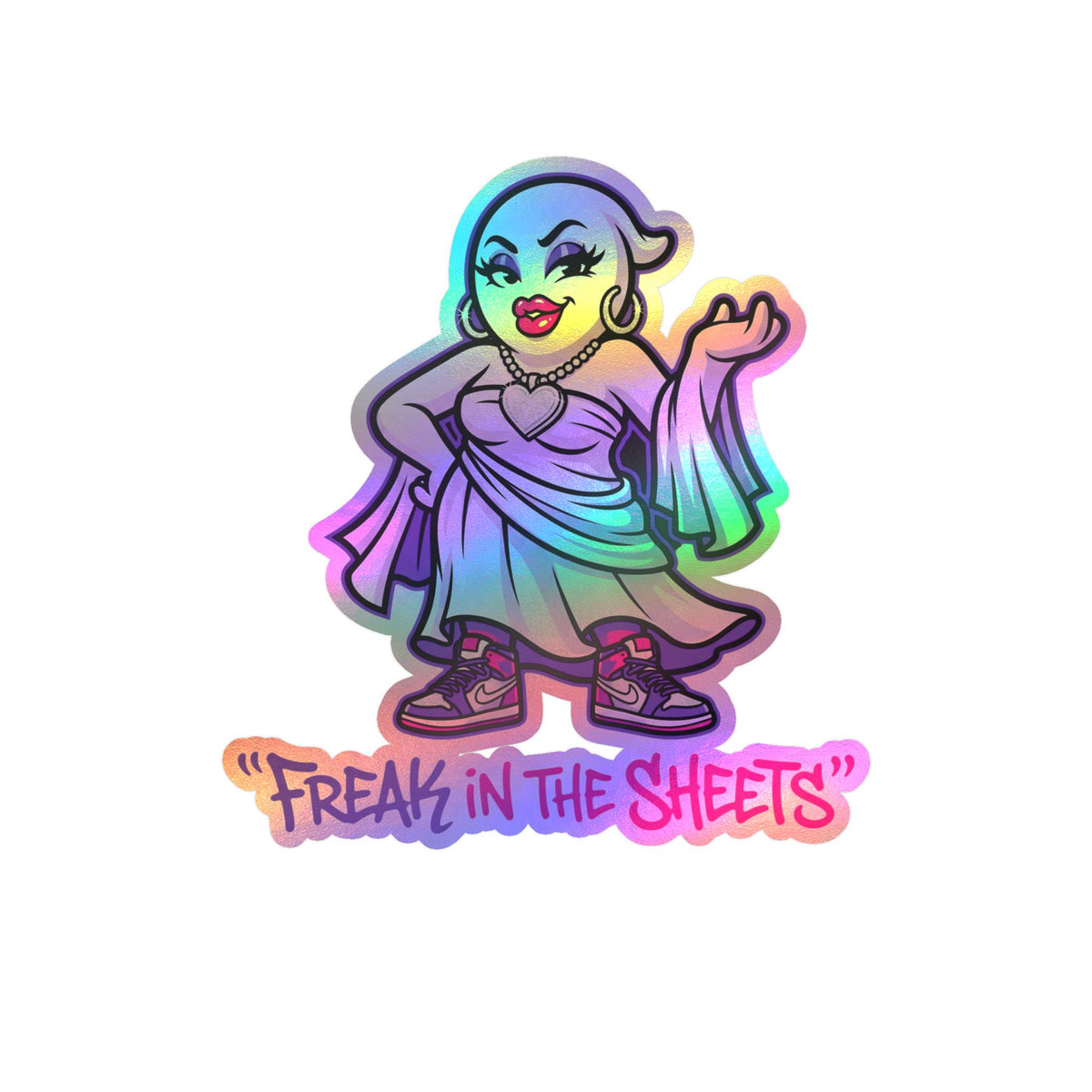 Freak In The Sheets Ghost Halloween Decal Sticker- Keep'n It Real
