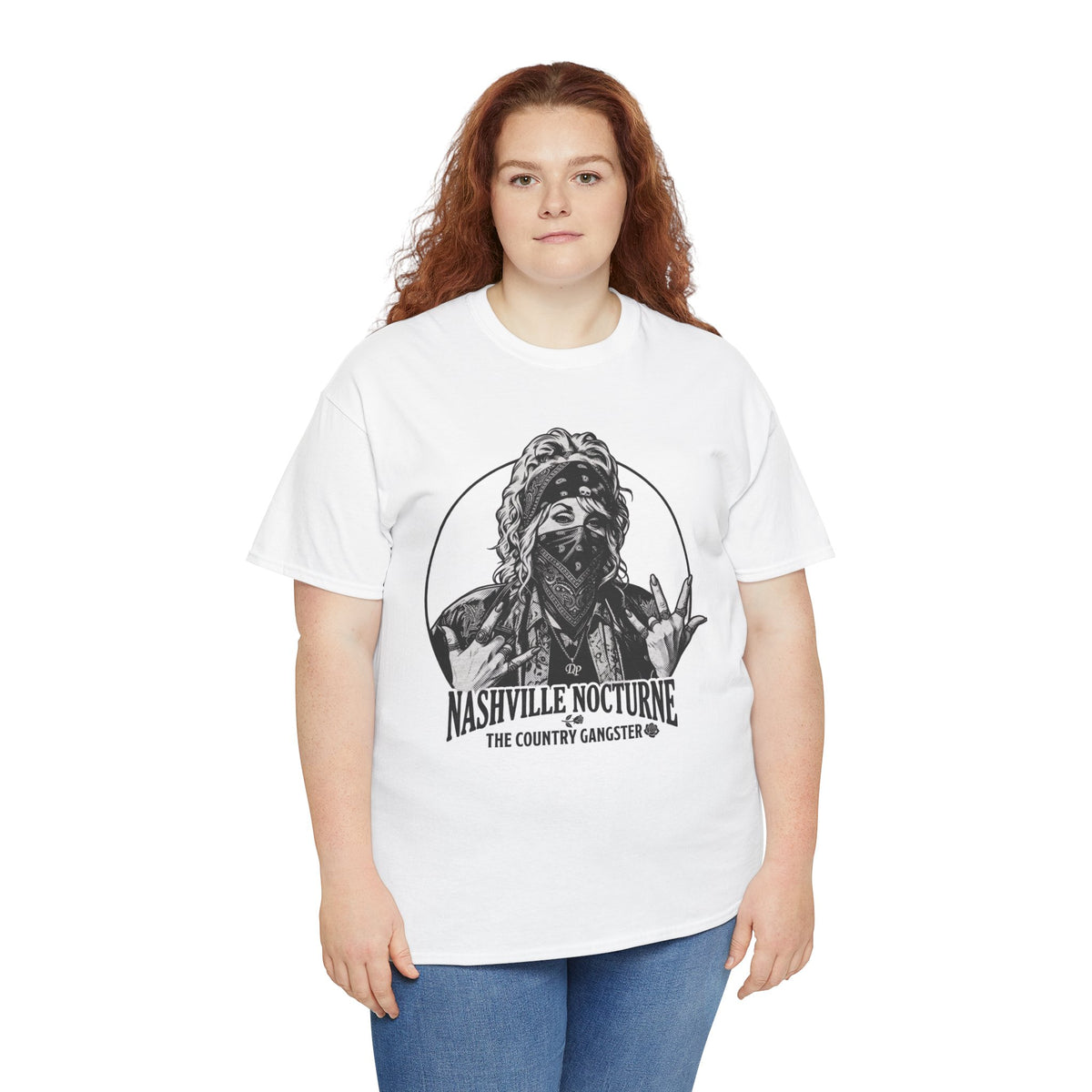 D.P. Collection Country Gangsta Hands Tee — "Nashville Nocturne" Graphic Shirt (Back: Gone But Not Forgotten)
