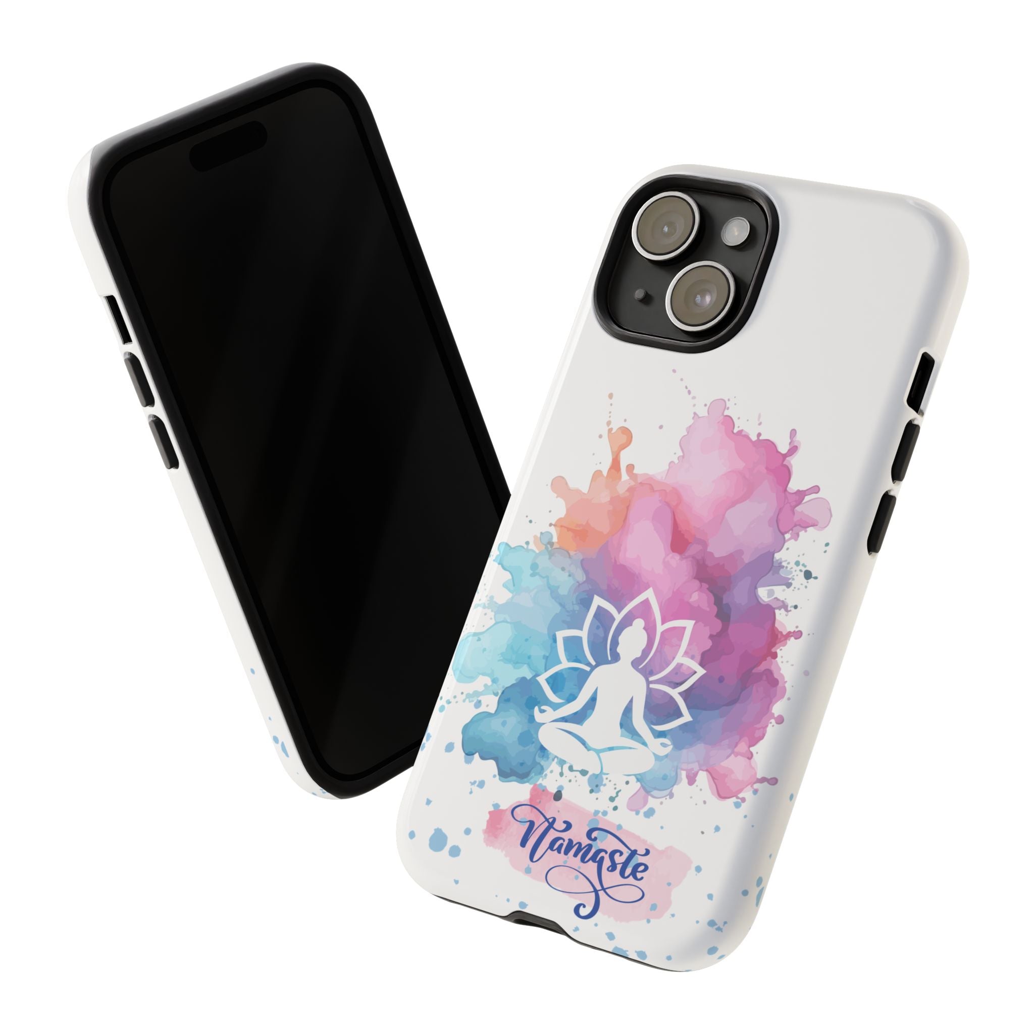 Yoga Namaste Phone Case - Watercolor Lotus Tough Case