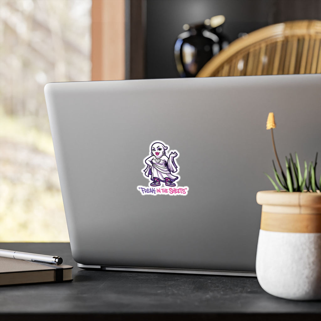Freak In The Sheets Ghost Halloween Decal Sticker- Keep'n It Real