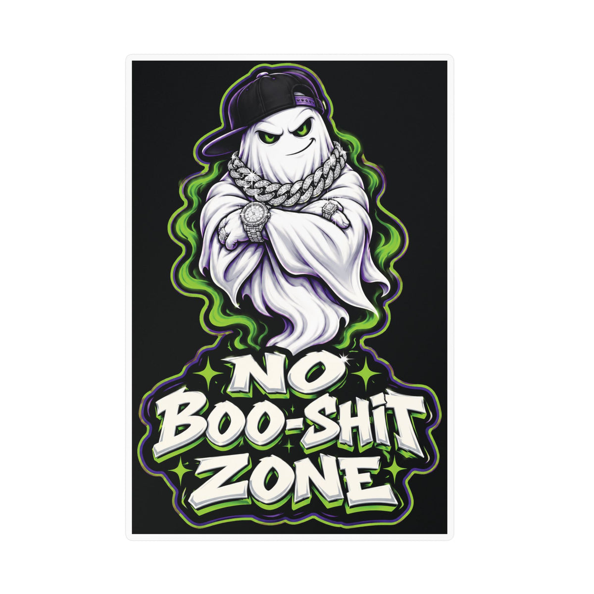 No Boo-Shit Zone Ghost 2 Halloween Decal Sticker- Keep'n It Real