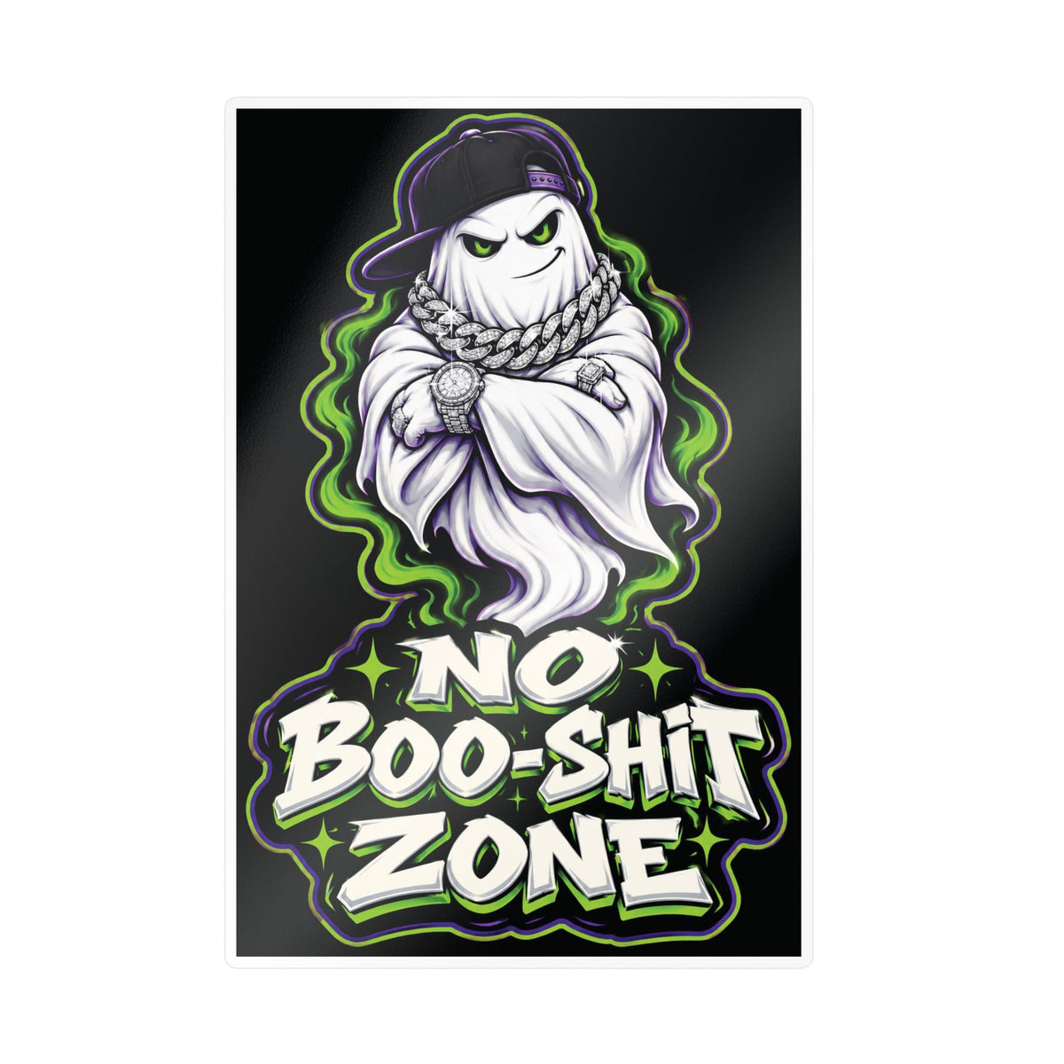 No Boo-Shit Zone Ghost 2 Halloween Decal Sticker- Keep'n It Real