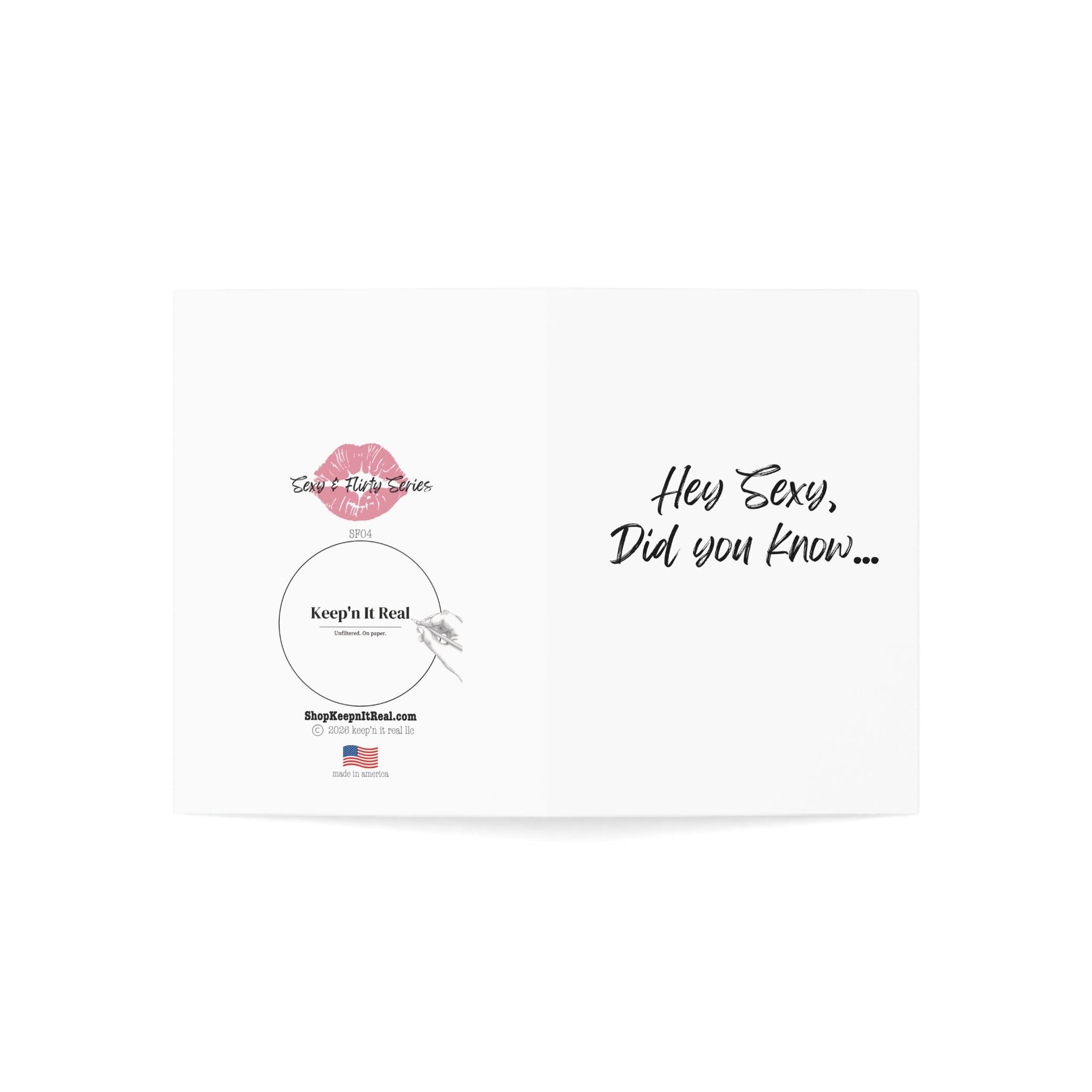 Greeting Card — "Hey Sexy, Did You Know..." Romantic Funny Note (Single or Bulk 1/10/30/50pcs)