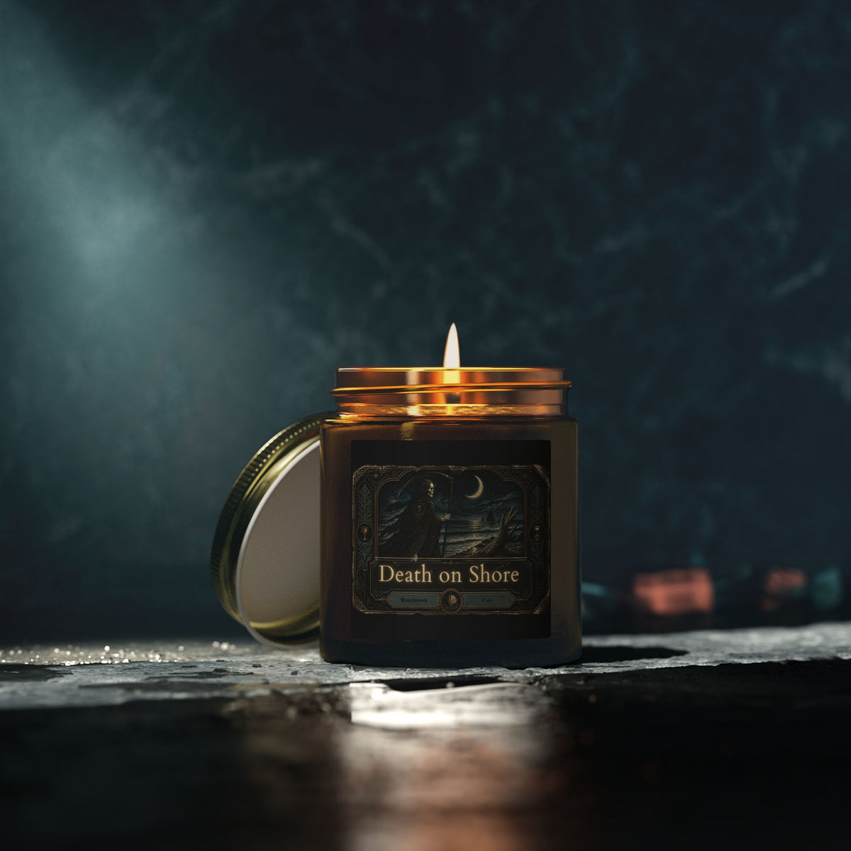 Death on Shore Beachwood Scented Candle — Made with Coconut Apricot Wax (4oz/9oz)