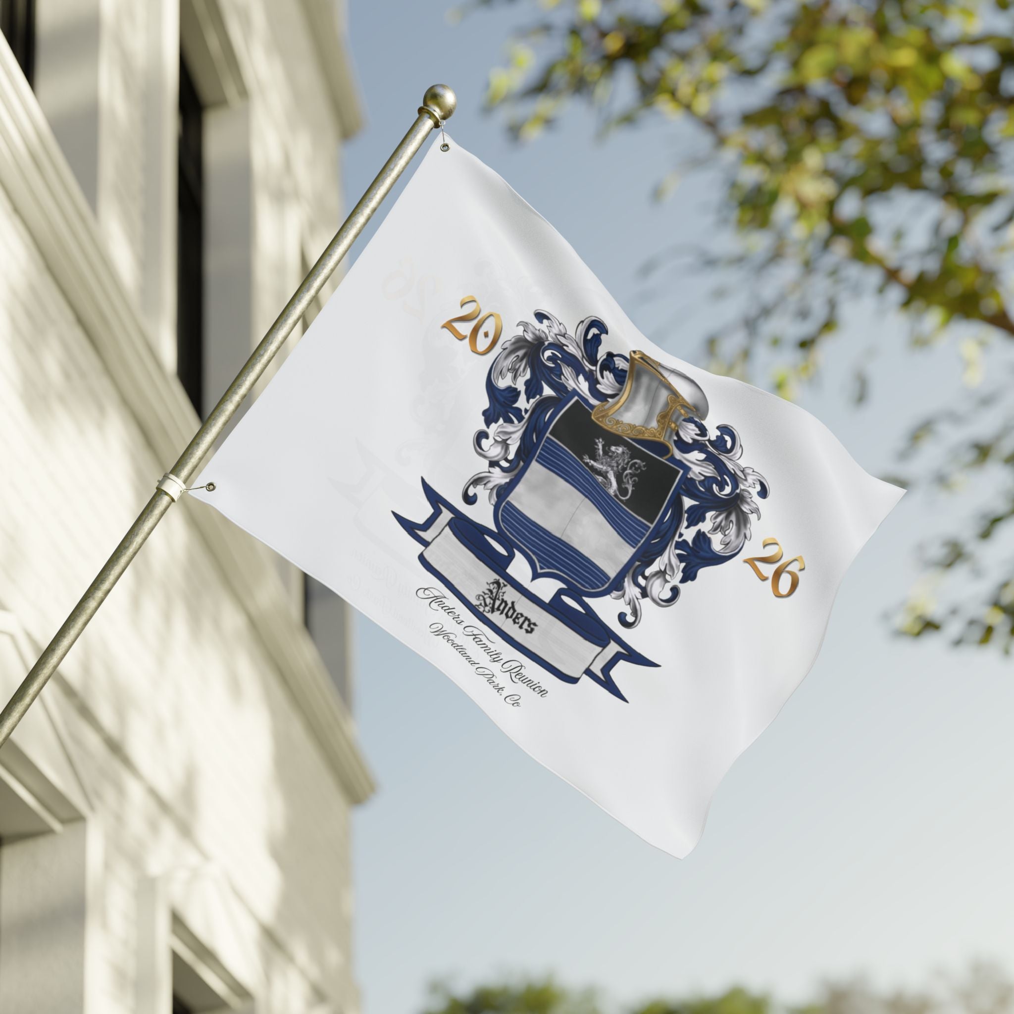 Anders Family Crest Flag — Reunion 2026 Double-Sided Garden Banner