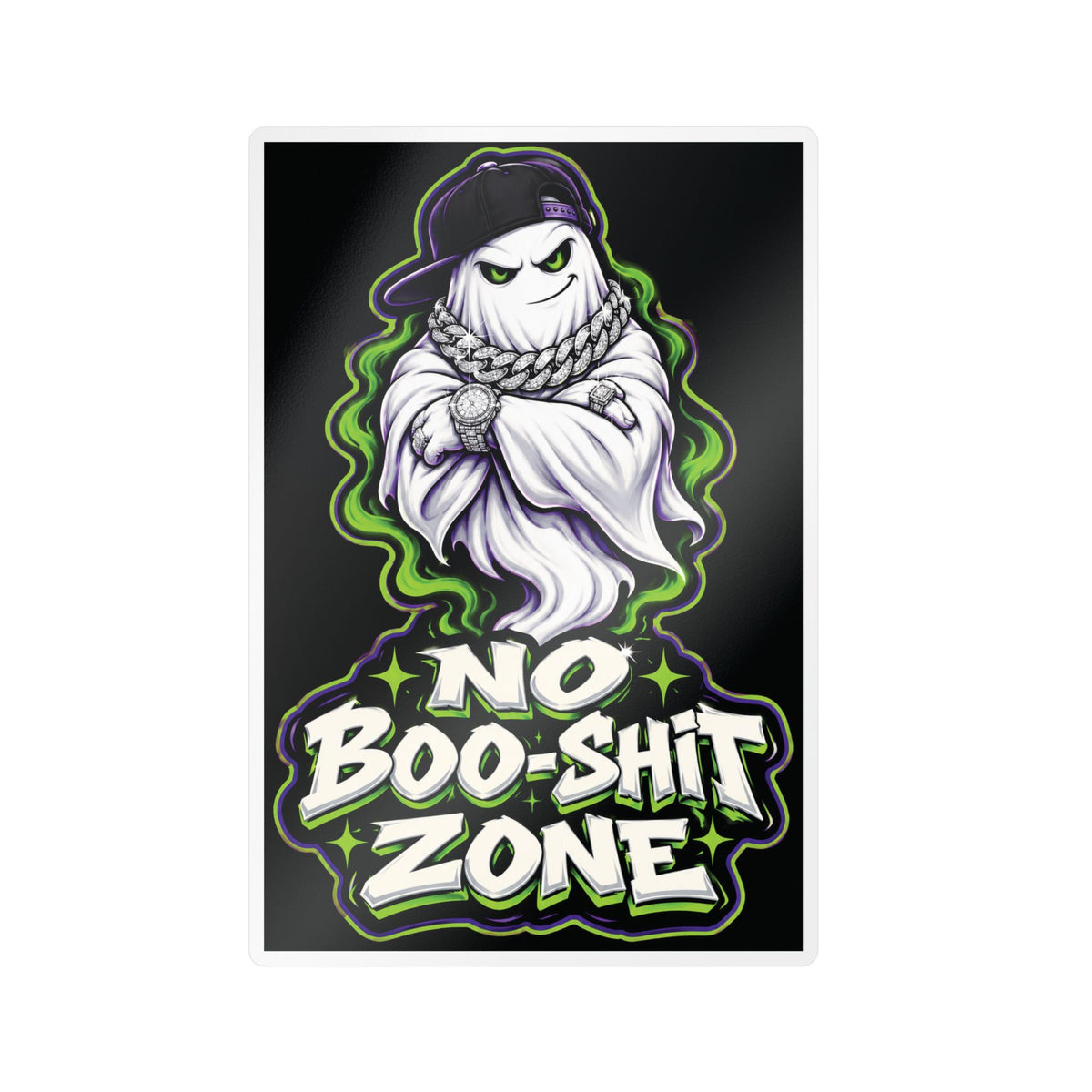 No Boo-Shit Zone Ghost 2 Halloween Decal Sticker- Keep'n It Real