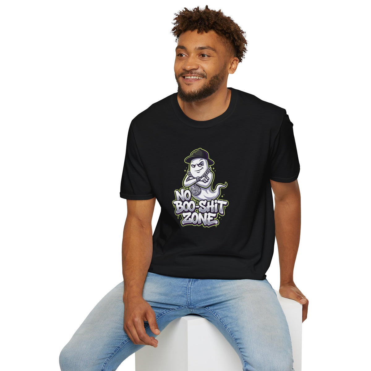 No Boo-Shit Zone | Iced-Out Ghost Halloween Tee | Keep’n It Real