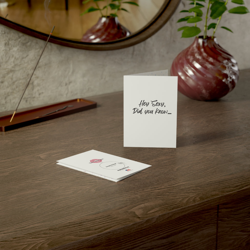 Greeting Card — "Hey Sexy, Did You Know..." Romantic Funny Note (Single or Bulk 1/10/30/50pcs)
