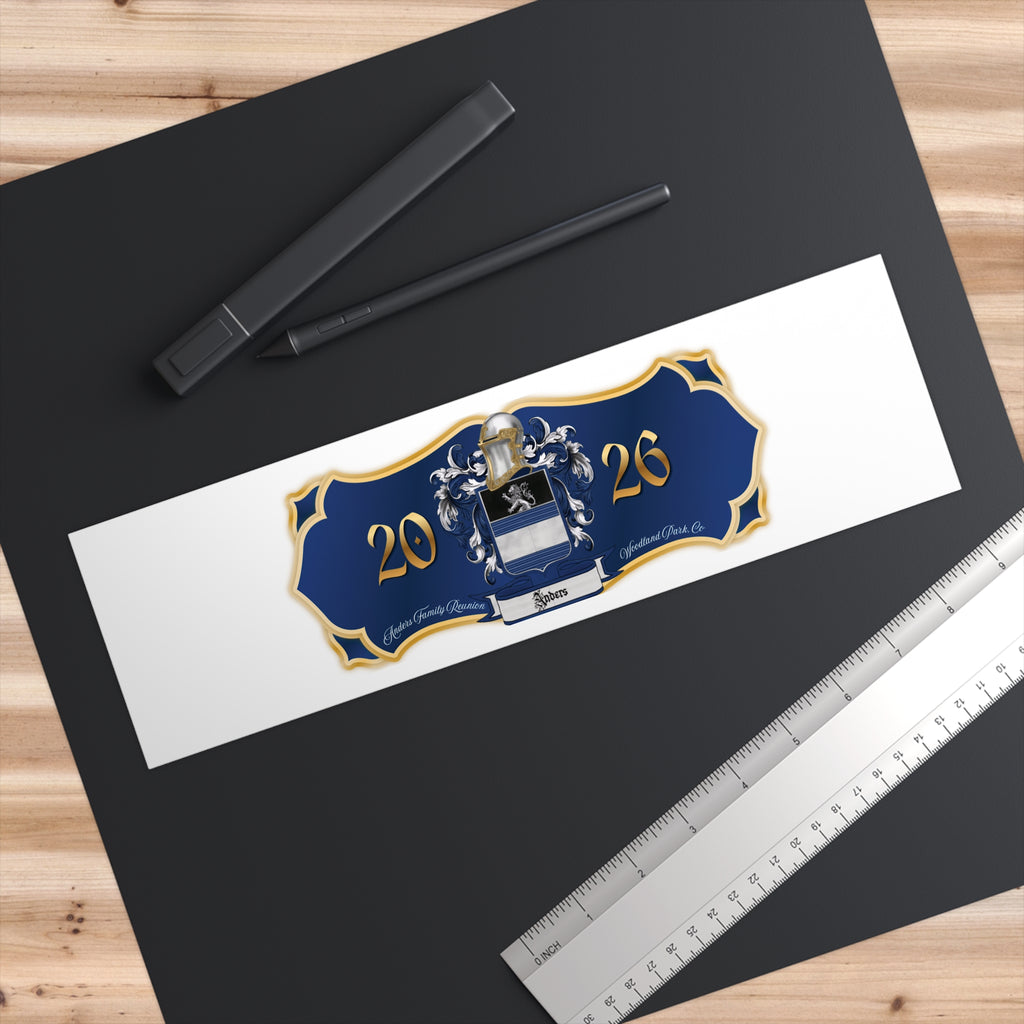 Anders Family Reunion Bumper Sticker — Custom Crest, Year & Location