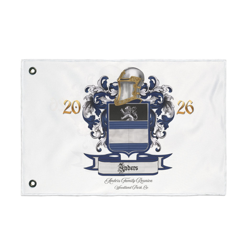 Anders Family Crest Flag — Reunion 2026 Double-Sided Garden Banner