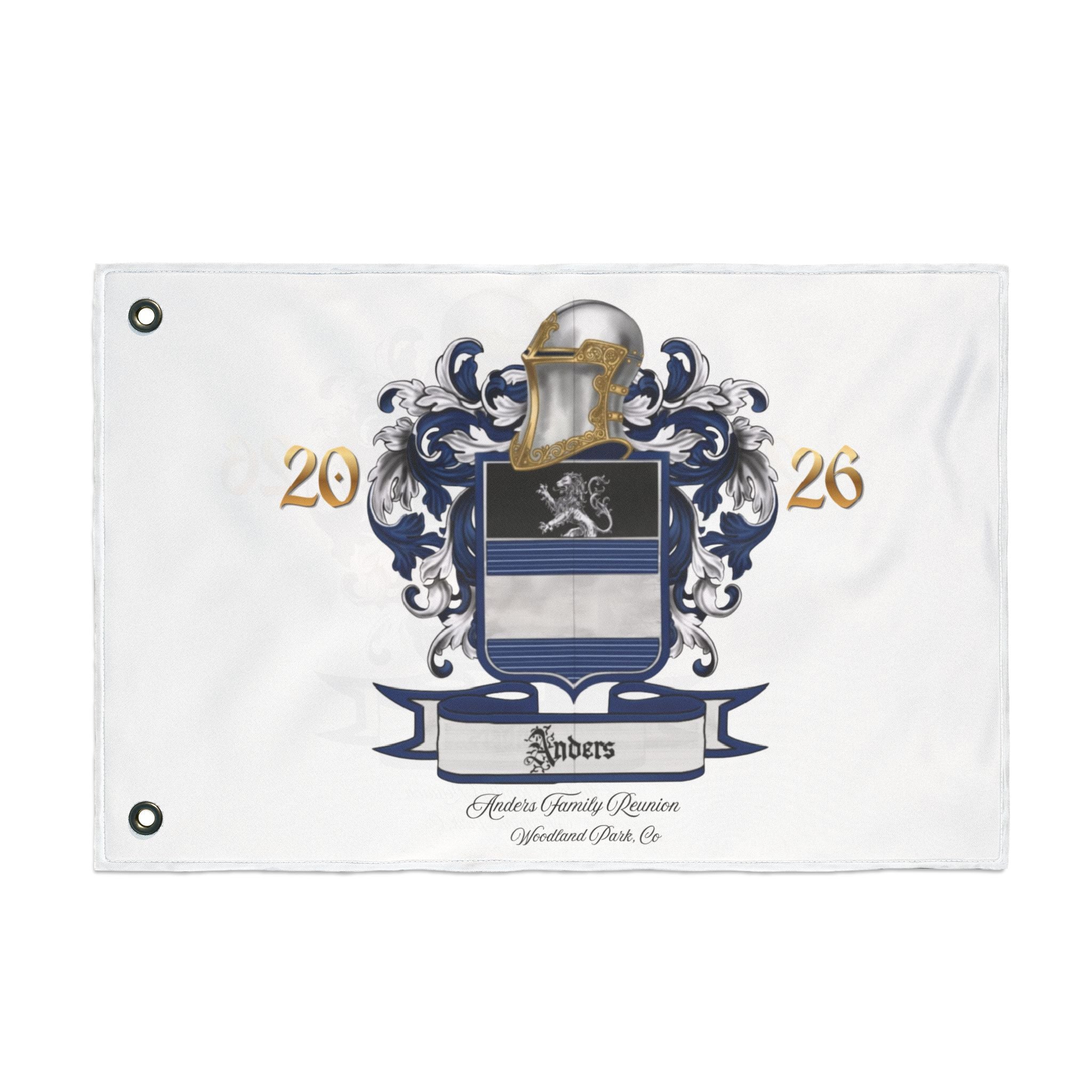 Anders Family Crest Flag — Reunion 2026 Double-Sided Garden Banner