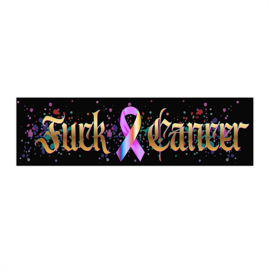 “Fuck Cancer” Colorful Awareness Ribbon Decal  Bumper Sticker