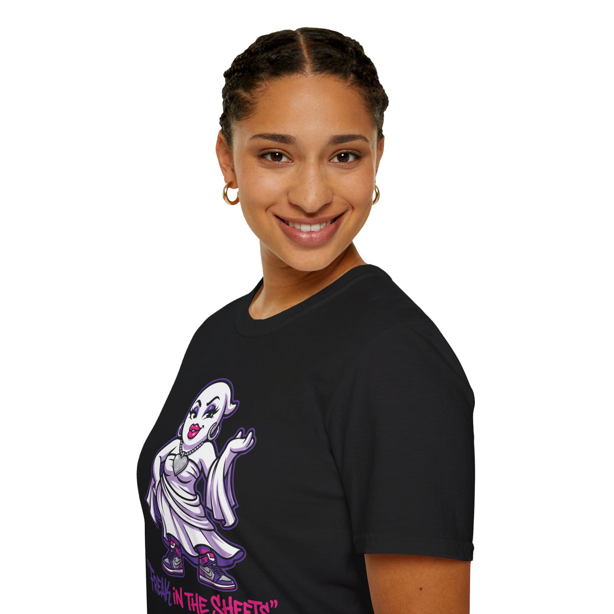 Freak In The Sheets Girl Ghost Halloween Tee | Keep’n It Real