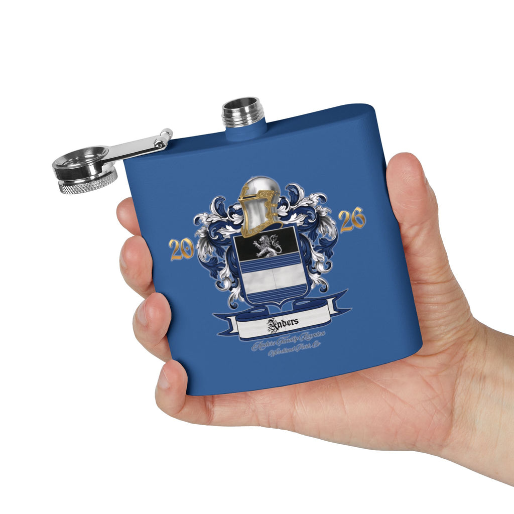 Anders Family Crest Stainless Steel Flask 6oz