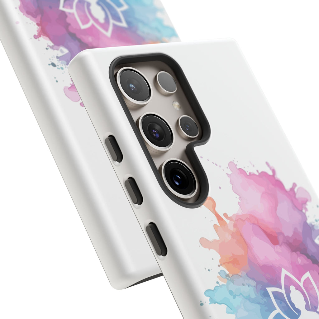 Yoga Namaste Phone Case - Watercolor Lotus Tough Case