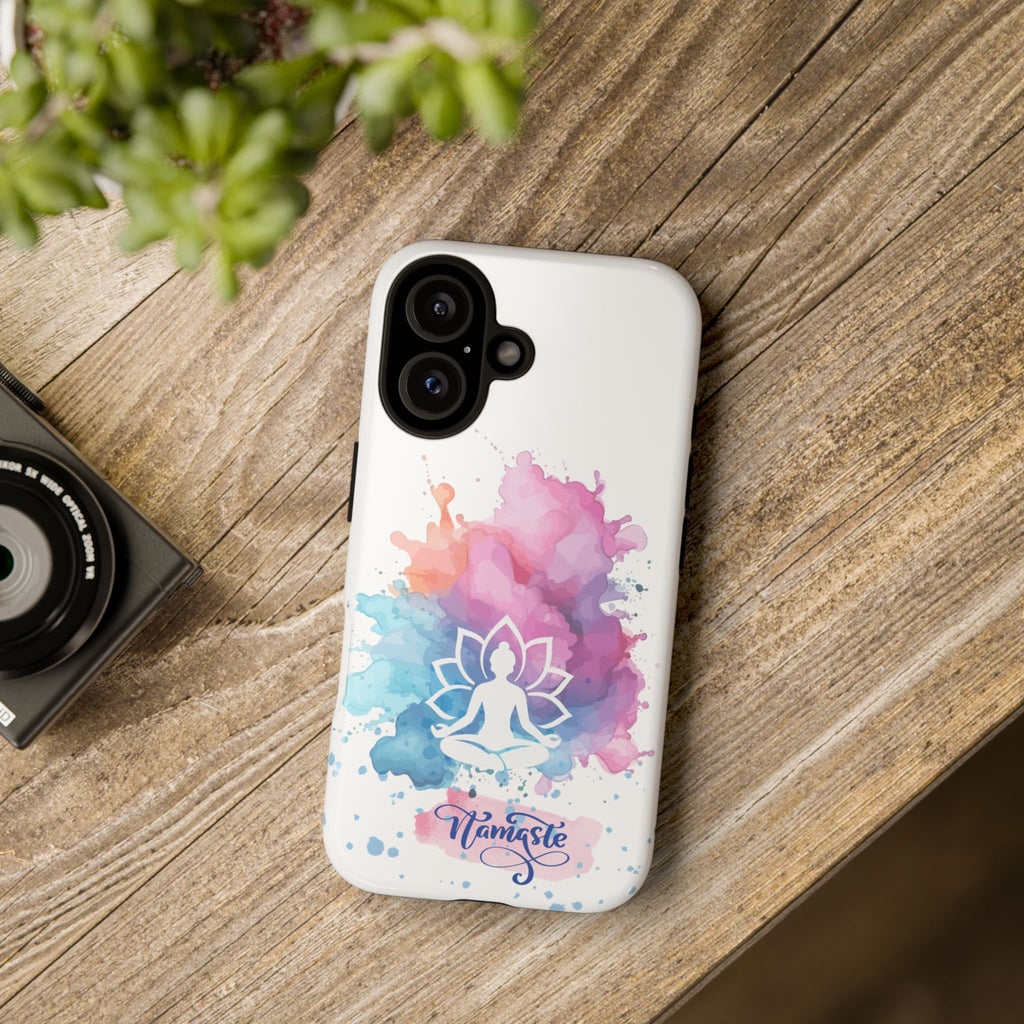 Yoga Namaste Phone Case - Watercolor Lotus Tough Case