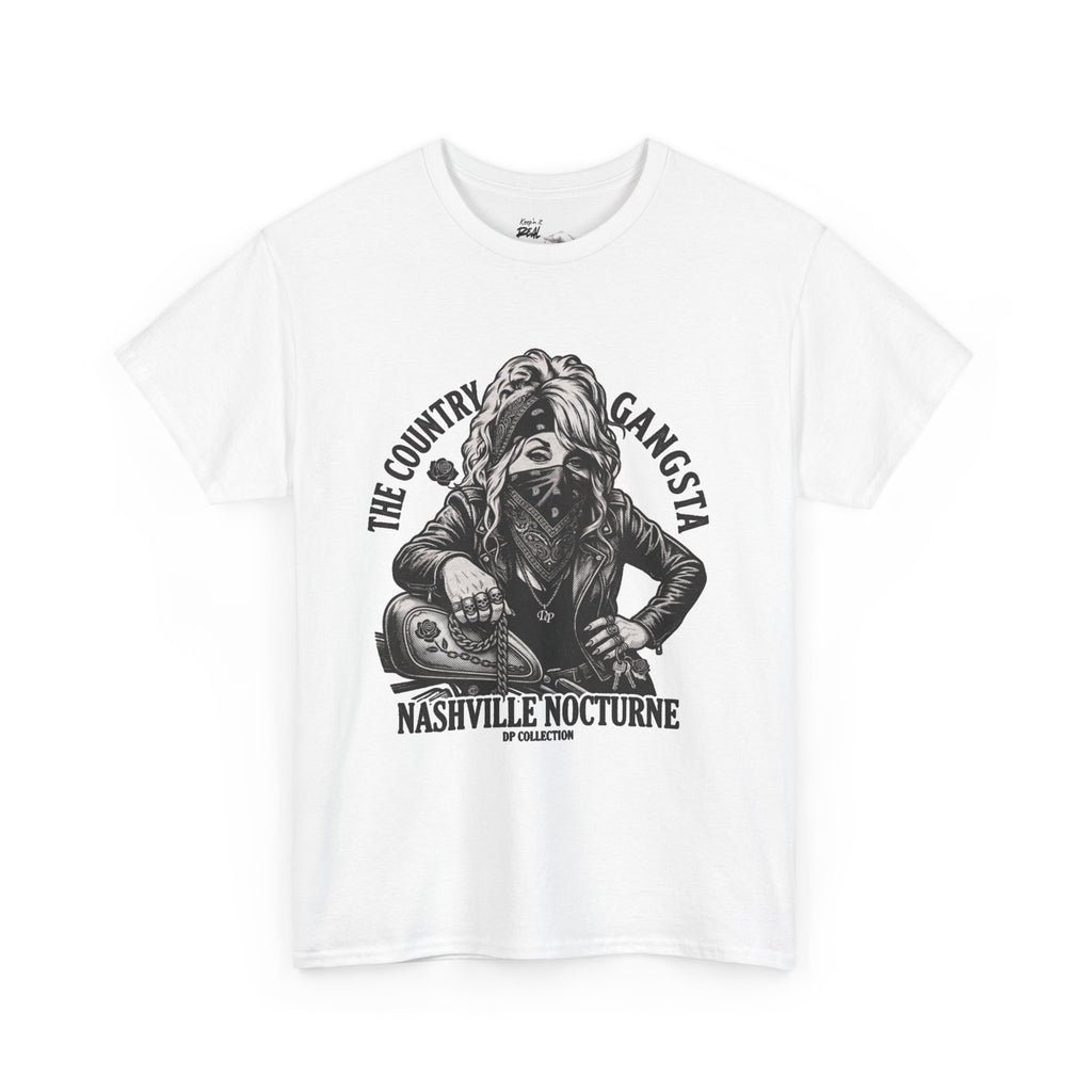 D.P. Collection Country Gangsta Biker Tee — "Nashville Nocturne" Graphic Shirt (Back: Gone But Not Forgotten)