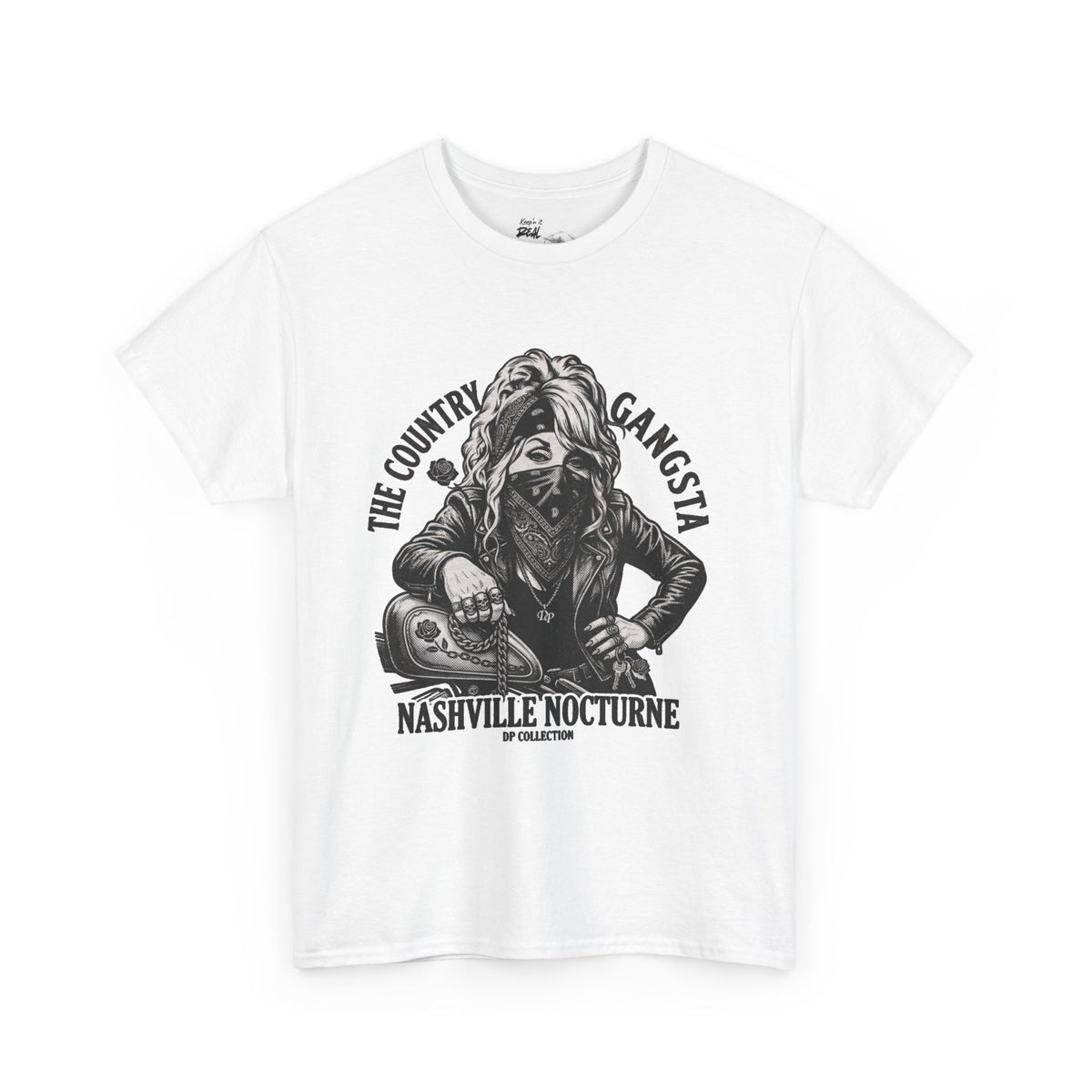 D.P. Collection Country Gangsta Biker Tee — "Nashville Nocturne" Graphic Shirt (Back: Gone But Not Forgotten)