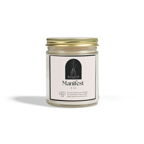 "Manifest " Lavender Scented Candles, Coconut Apricot Wax (4oz, 9oz)