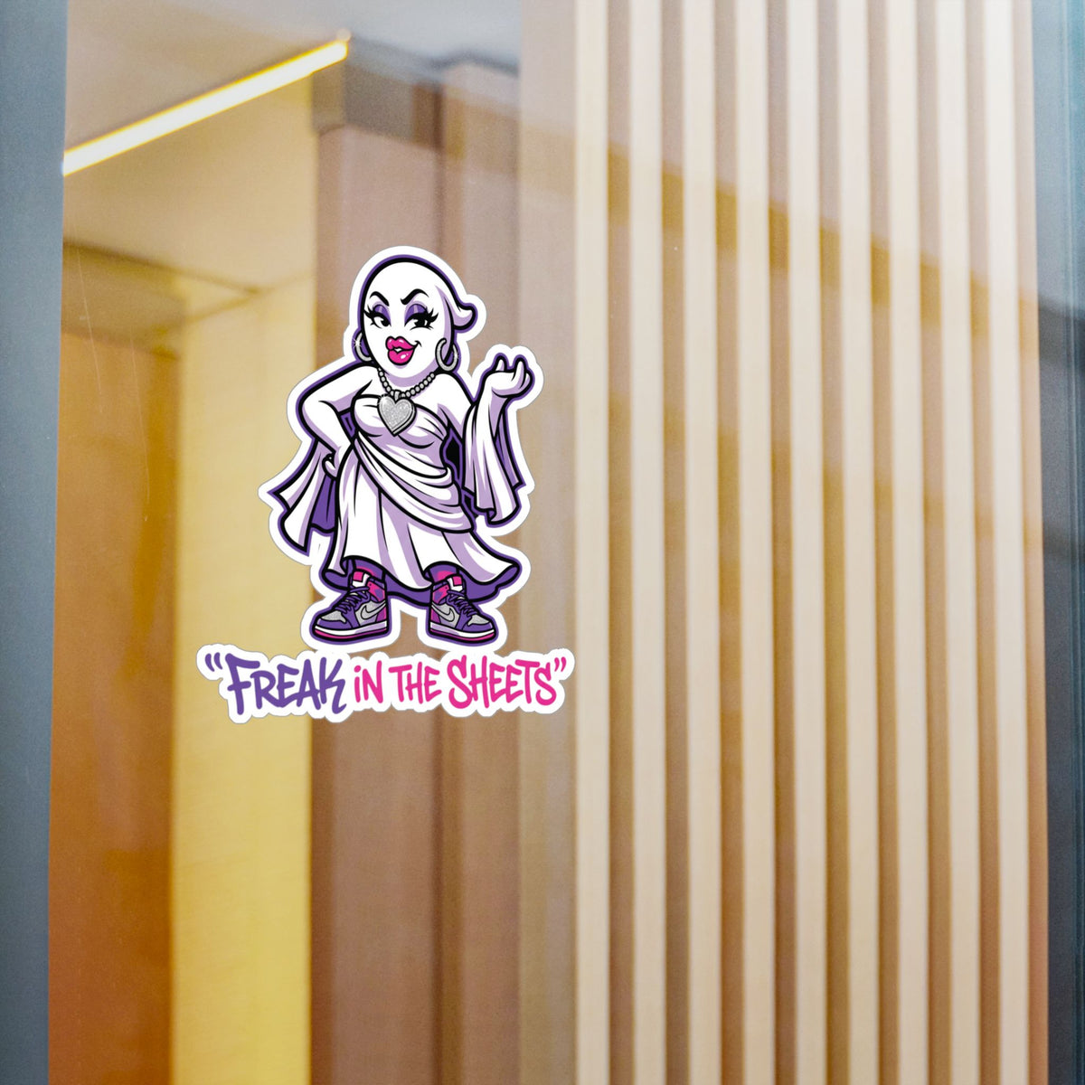Freak In The Sheets Ghost Halloween Decal Sticker- Keep'n It Real
