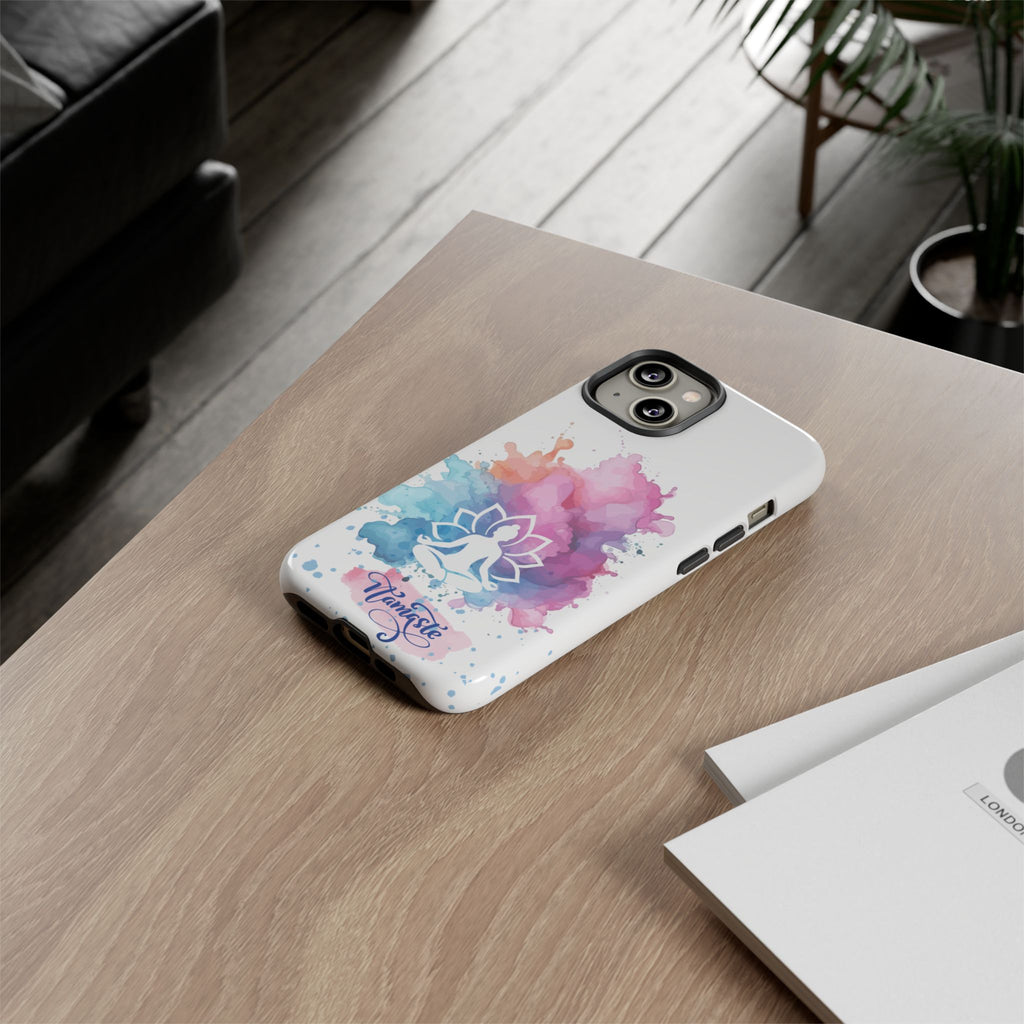 Yoga Namaste Phone Case - Watercolor Lotus Tough Case