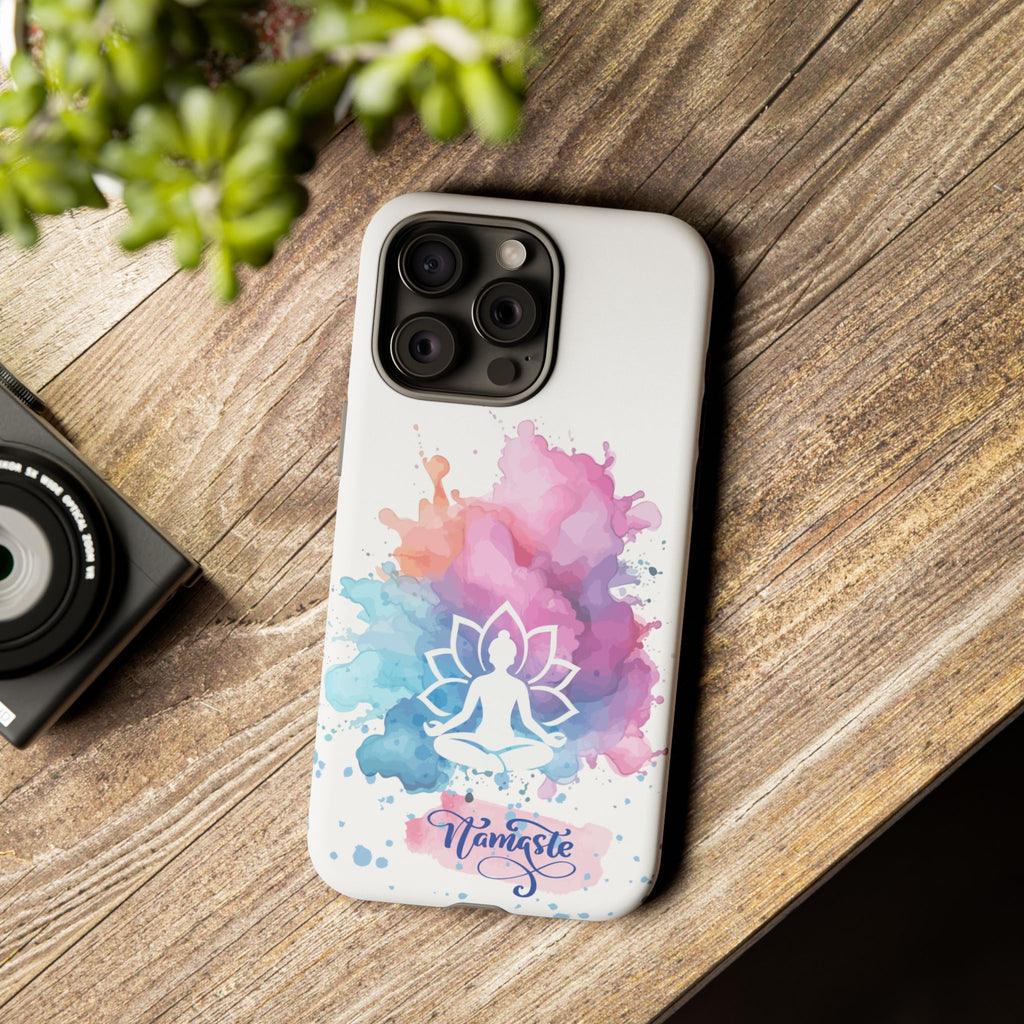 Yoga Namaste Phone Case - Watercolor Lotus Tough Case