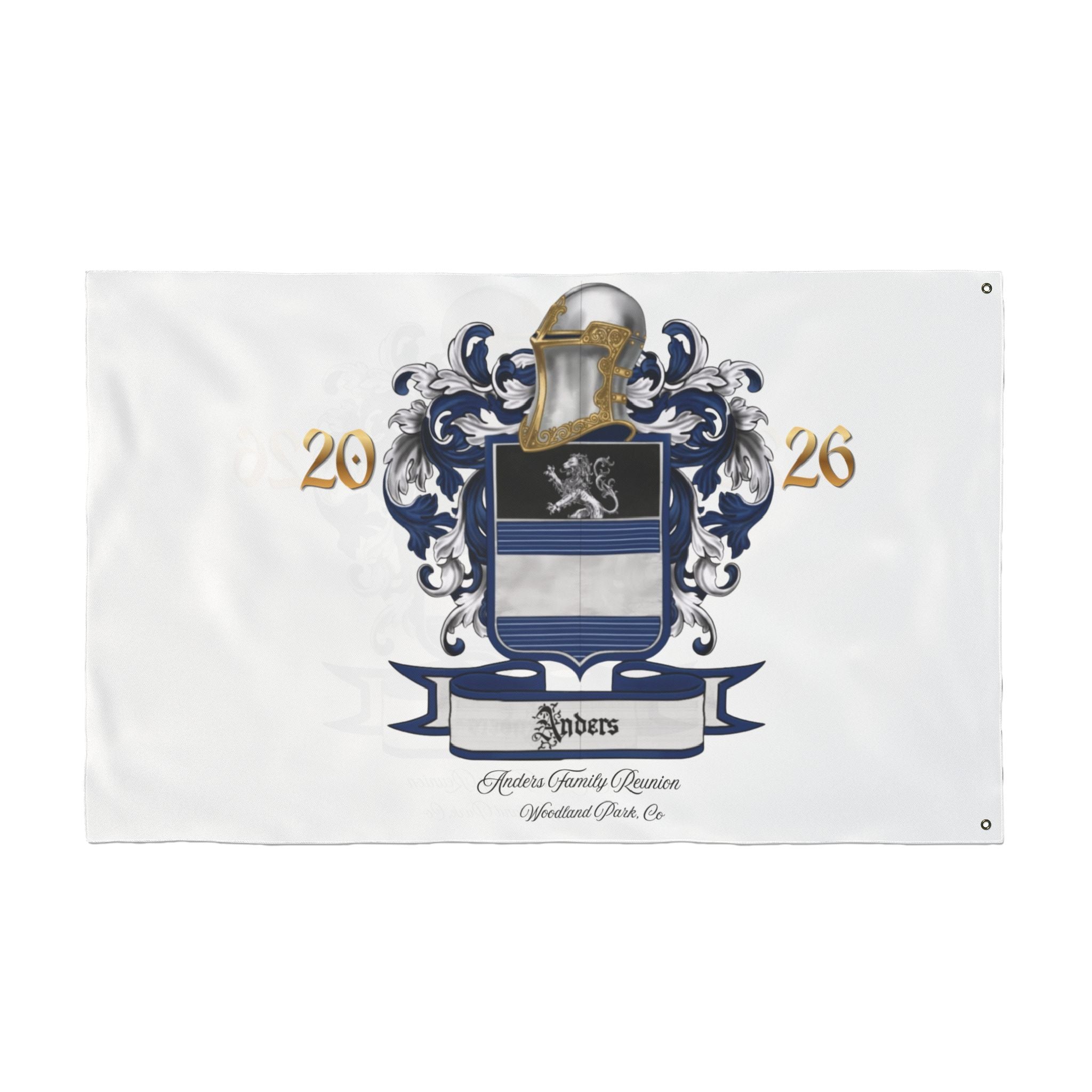 Anders Family Crest Flag — Reunion 2026 Double-Sided Garden Banner