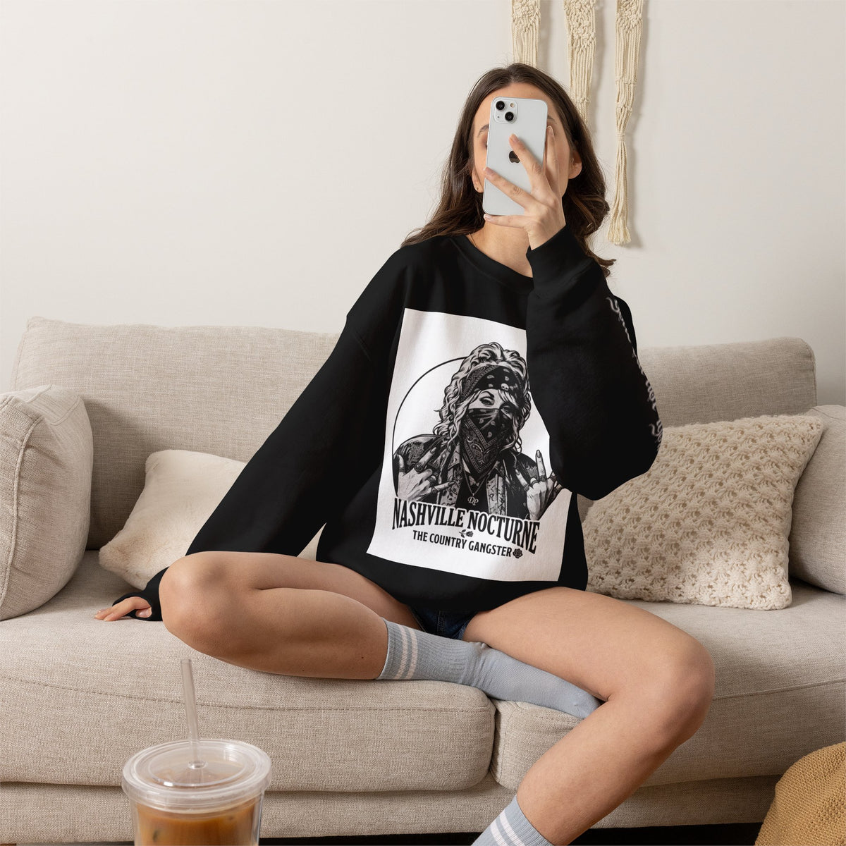 D.P. Nashville Nocturne Crewneck Sweatshirt — The Country Gangster Graphic Pullover