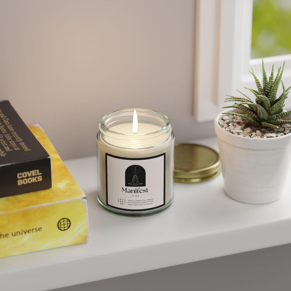 "Manifest " Lavender Scented Candles, Coconut Apricot Wax (4oz, 9oz)