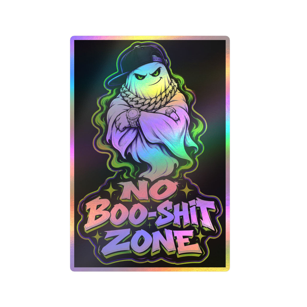 No Boo-Shit Zone Ghost 2 Halloween Decal Sticker- Keep'n It Real