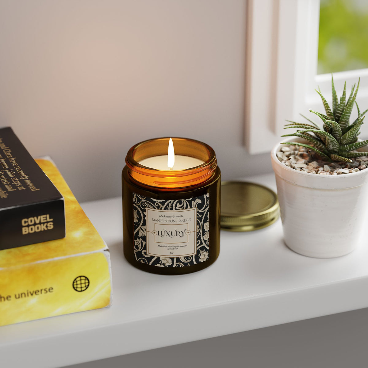 Luxury Manifestation Candle, Blackberry & Vanilla Scented Candles, Coconut Apricot Wax (4oz, 9oz)