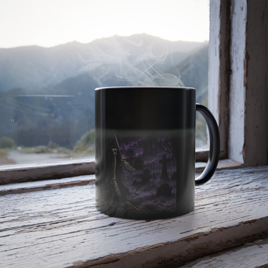 Souls Can Wait -Grim Reaper Color Changing Mug — 11oz Heat-Reactive Halloween Coffee Cup | Keep'n it Real