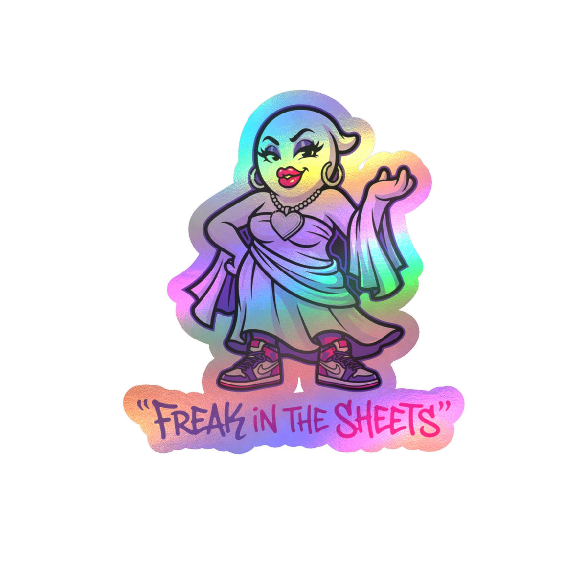 Freak In The Sheets Ghost Halloween Decal Sticker- Keep'n It Real