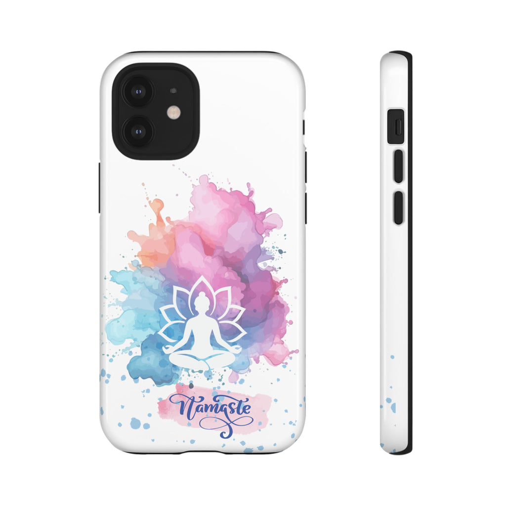Yoga Namaste Phone Case - Watercolor Lotus Tough Case