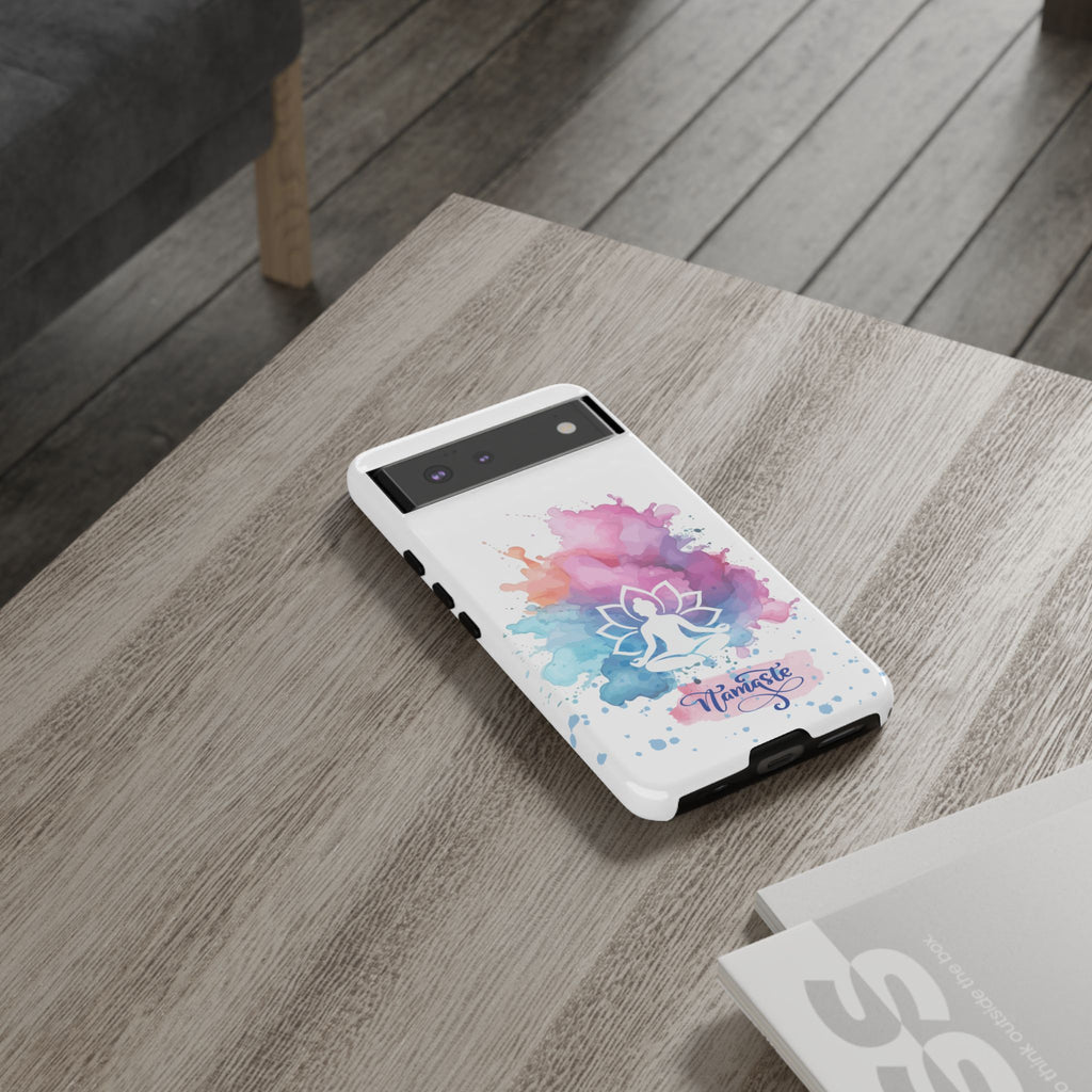 Yoga Namaste Phone Case - Watercolor Lotus Tough Case