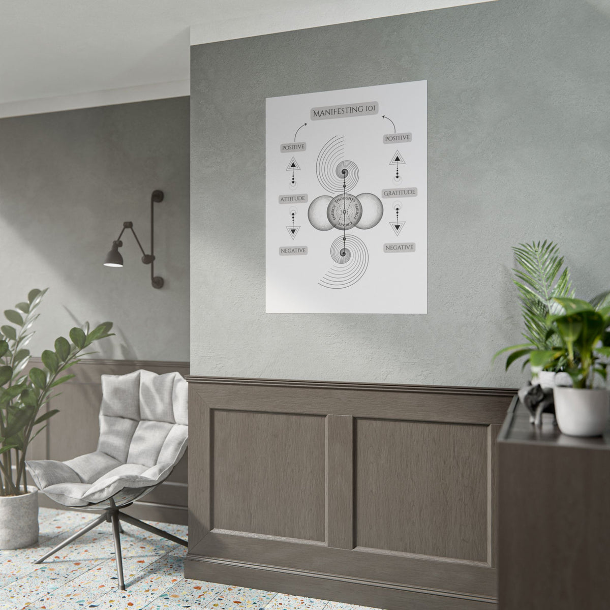 Manifesting 101 Rolled Poster — Minimalist Spiritual Wall Art