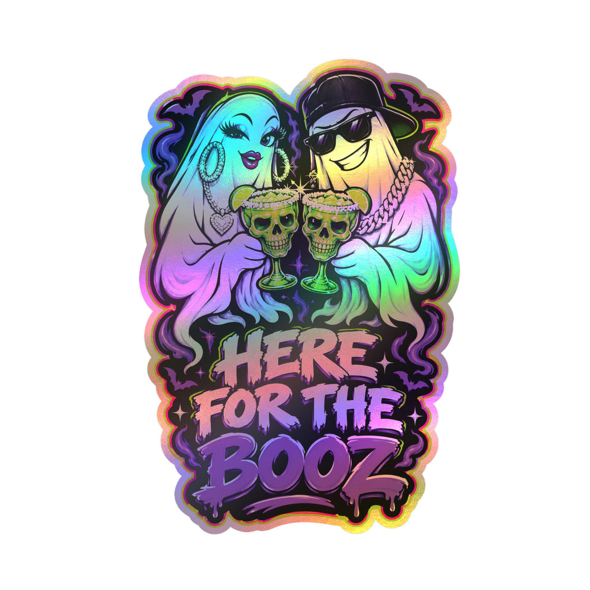 Here for the Booz Ghost 2 Halloween Decal Sticker- Keep'n It Real