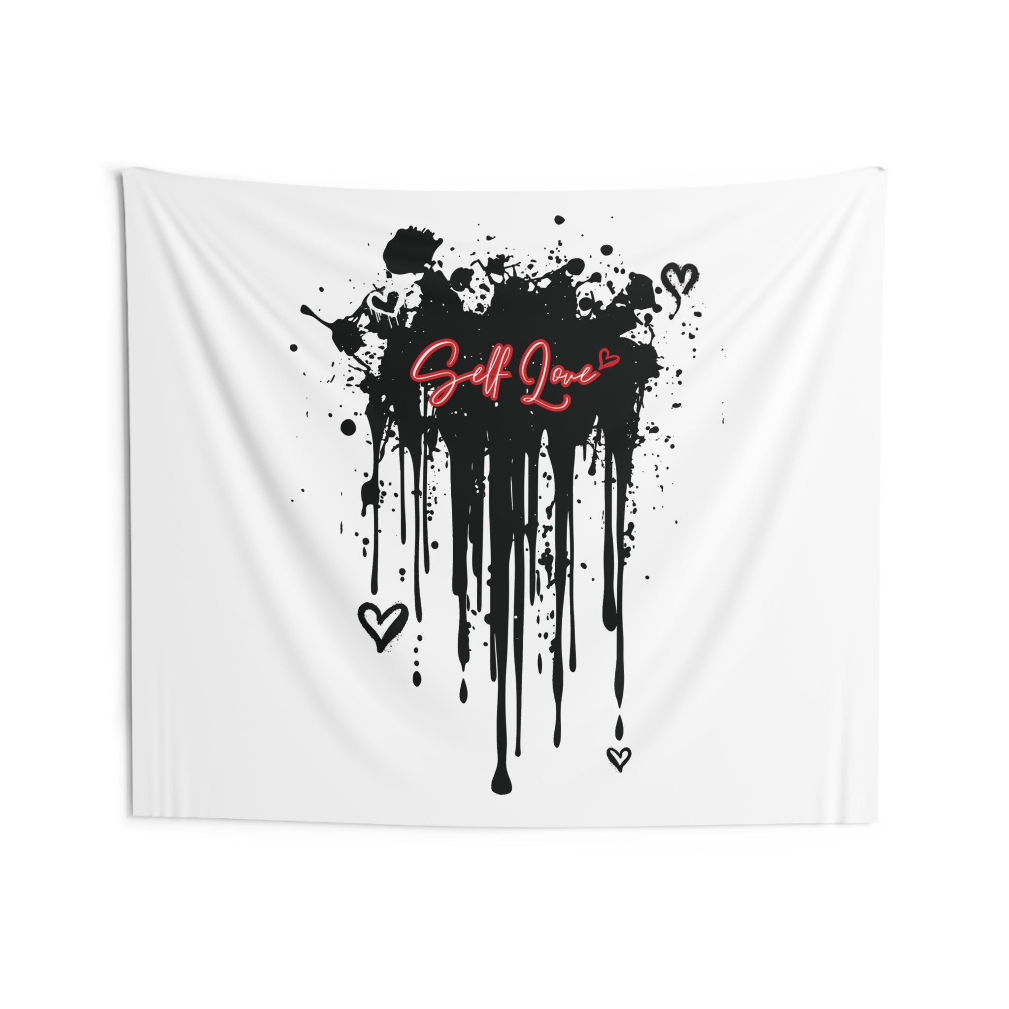 Self Love Graffiti Tapestry — Drip Heart Wall Art