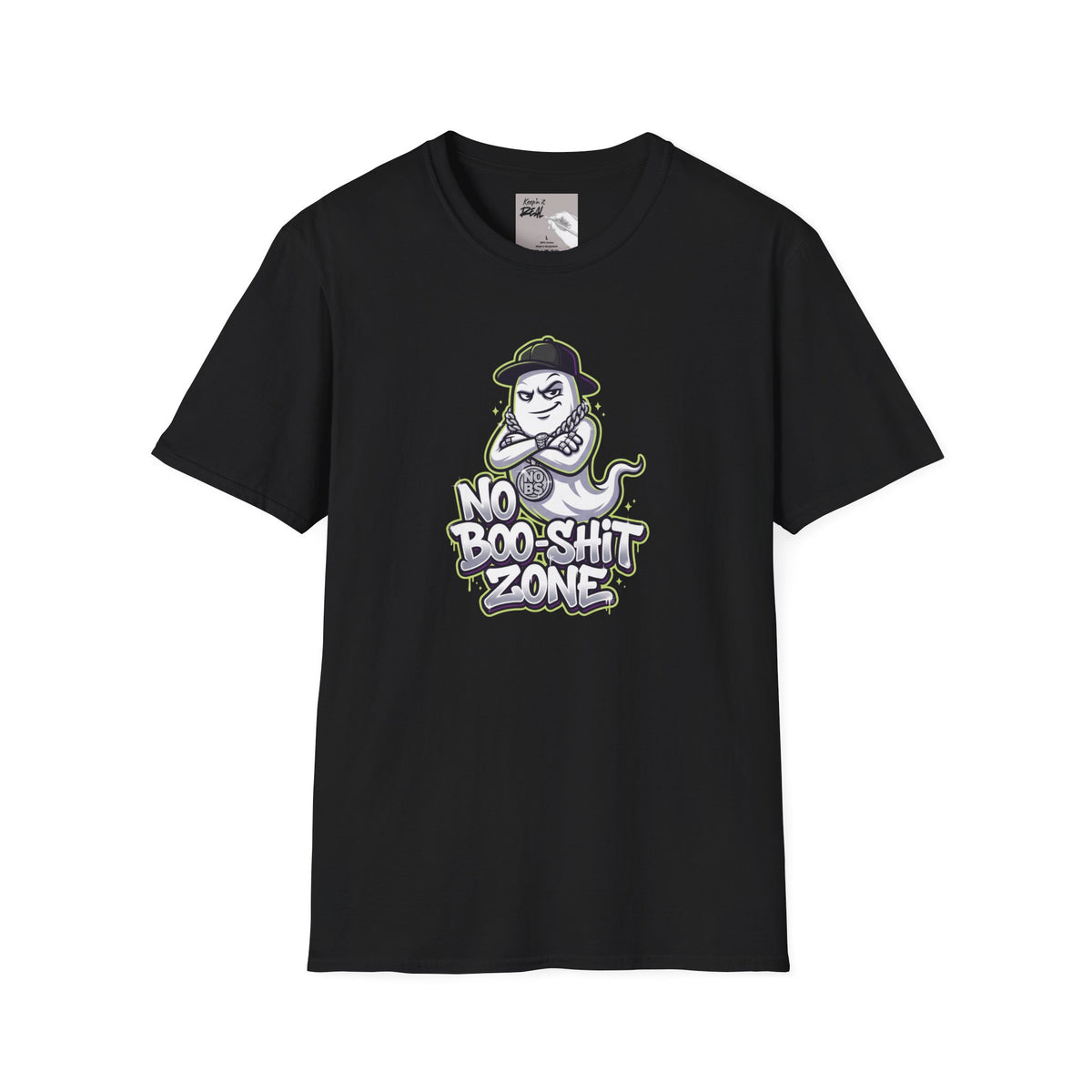 No Boo-Shit Zone | Iced-Out Ghost Halloween Tee | Keep’n It Real