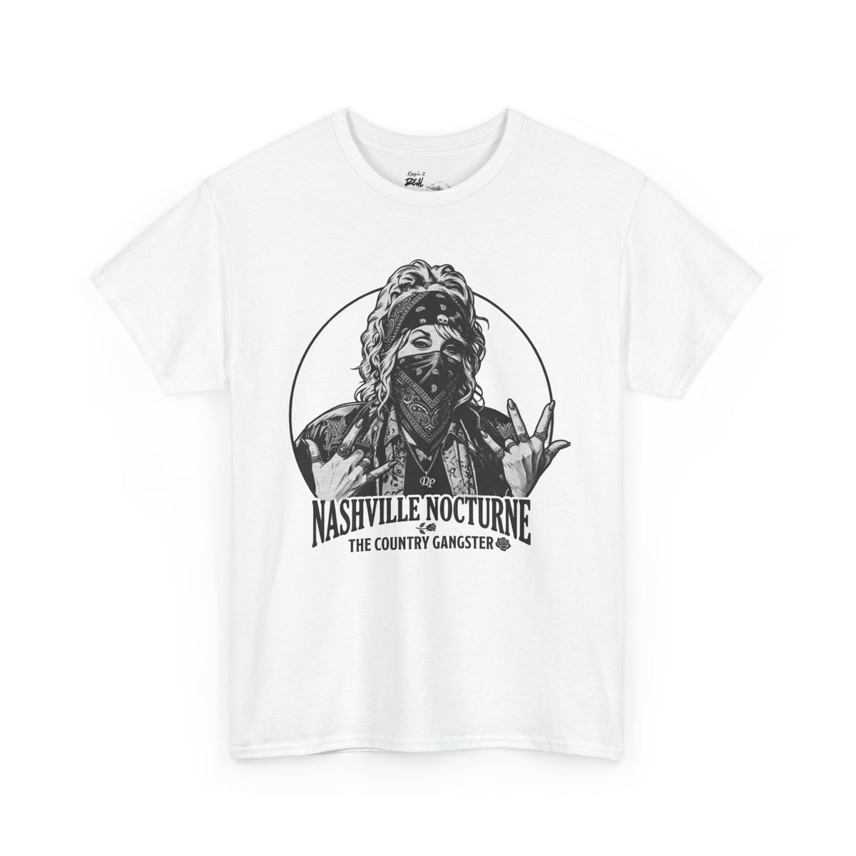 D.P. Collection Country Gangsta Hands Tee — "Nashville Nocturne" Graphic Shirt (Back: Gone But Not Forgotten)