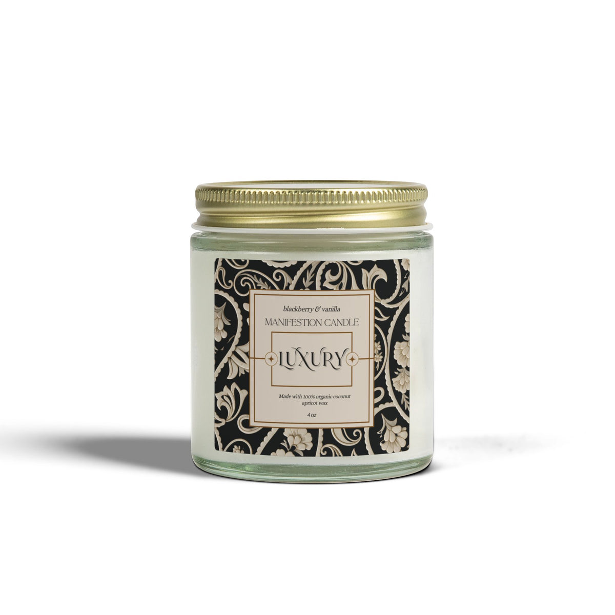 Luxury Manifestation Candle, Blackberry & Vanilla Scented Candles, Coconut Apricot Wax (4oz, 9oz)