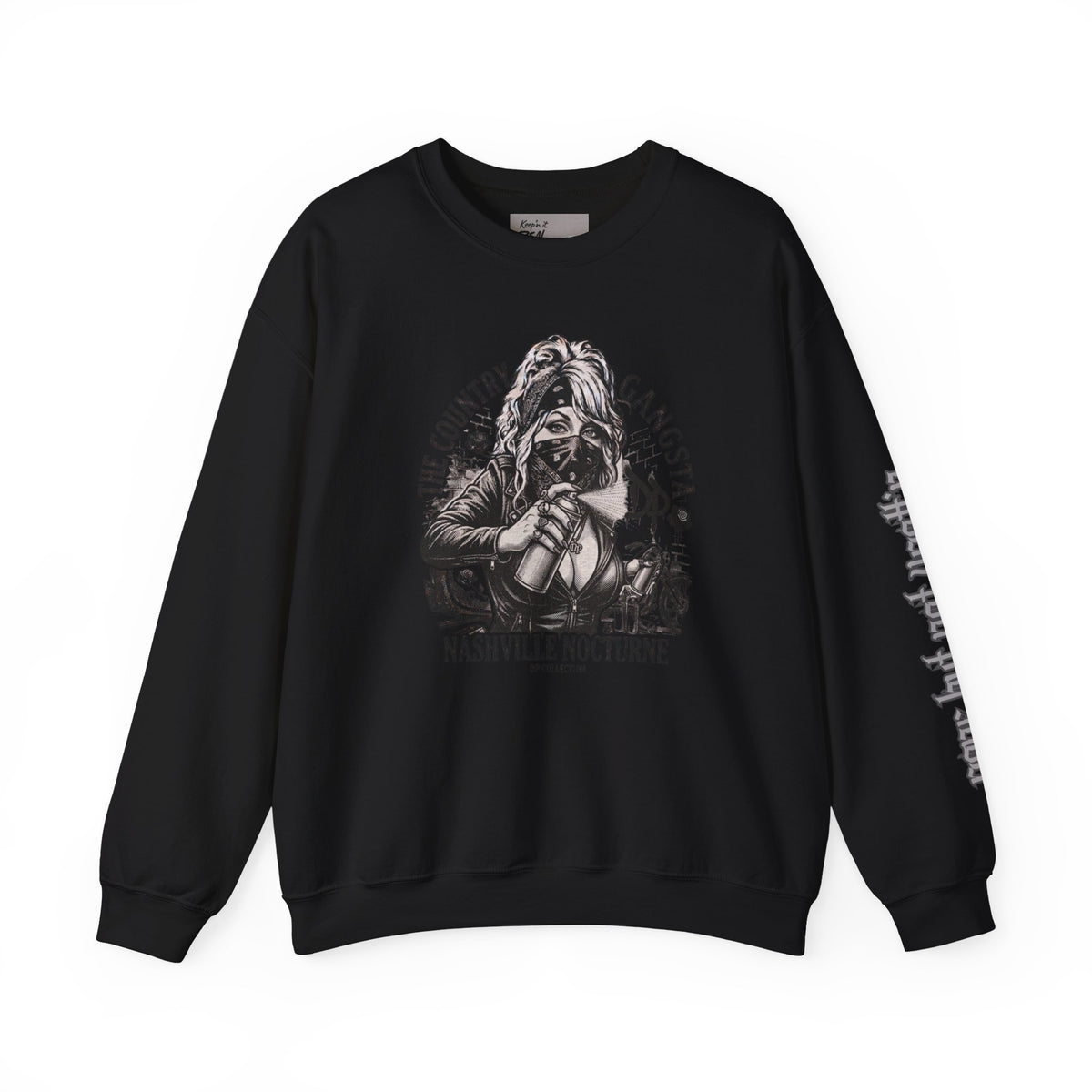 D.P. Nashville Nocturne Crewneck Sweatshirt — The Country Gangster Graphic Spray Painting Pullover