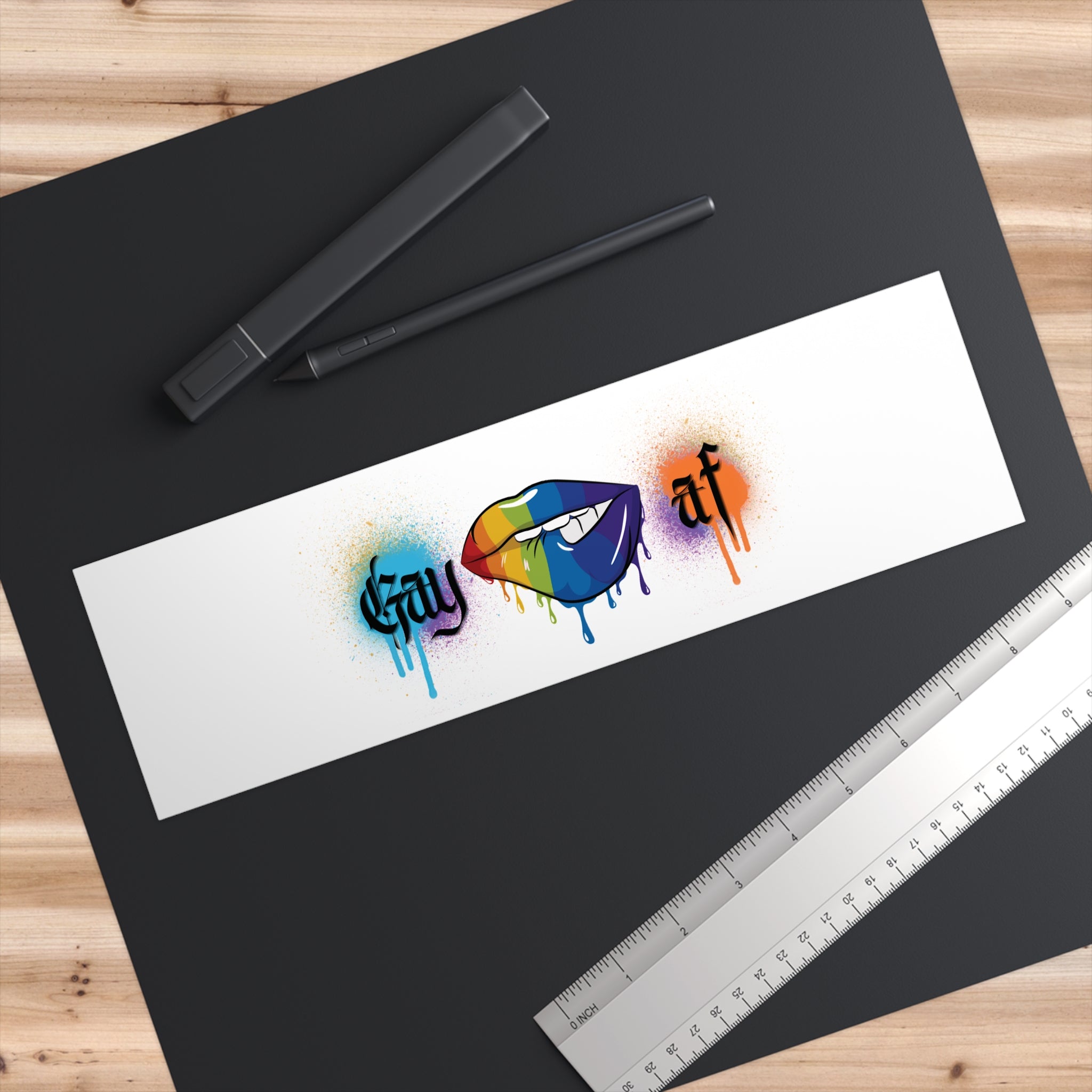 Gay AF Rainbow Lip Bumper Sticker — Pride LGBTQ+ Vinyl Decal