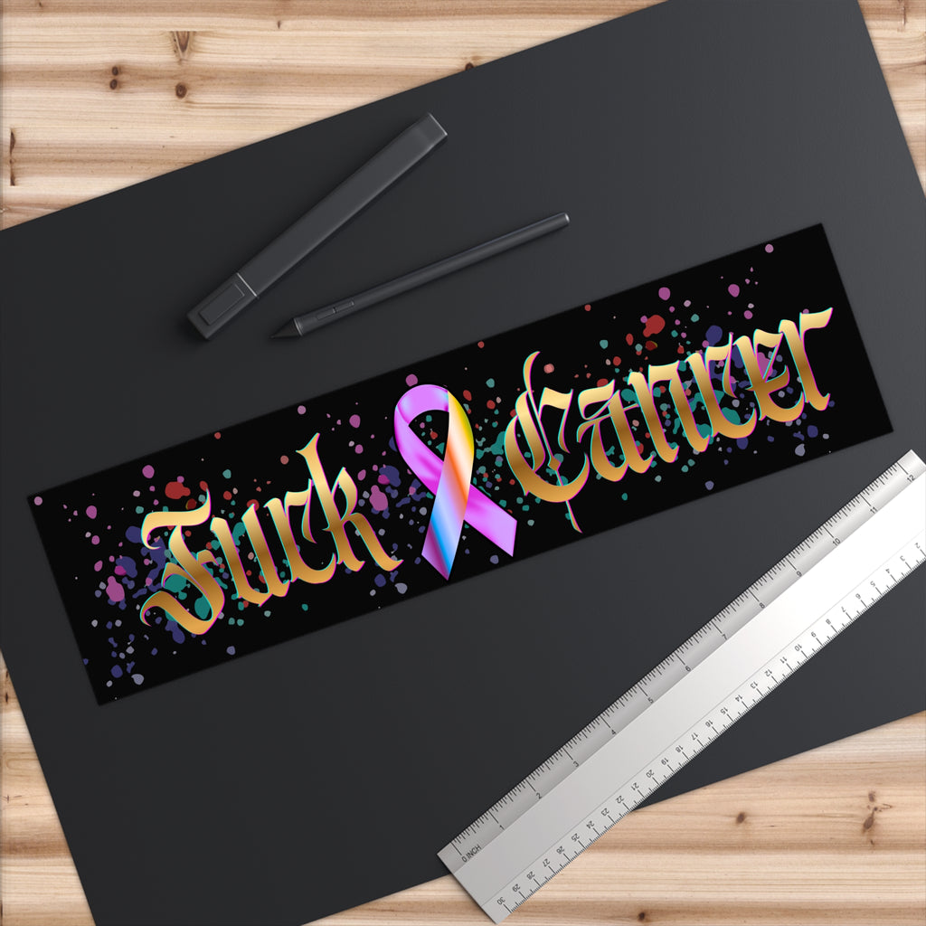 “Fuck Cancer” Colorful Awareness Ribbon Decal  Bumper Sticker