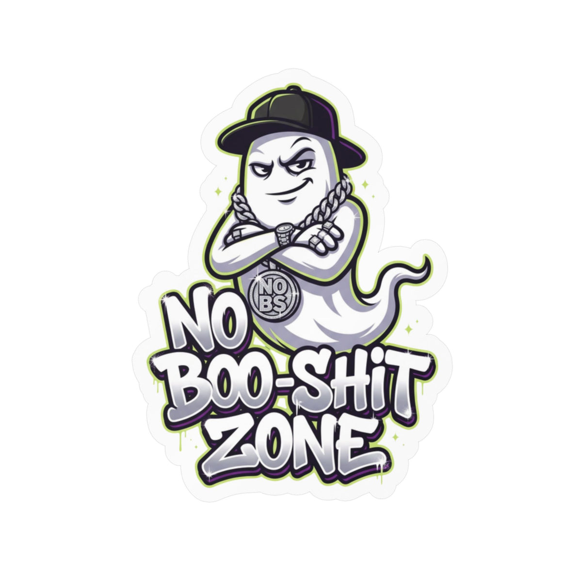 No Boo-Shit Zone Ghost Halloween Decal Sticker- Keep'n It Real