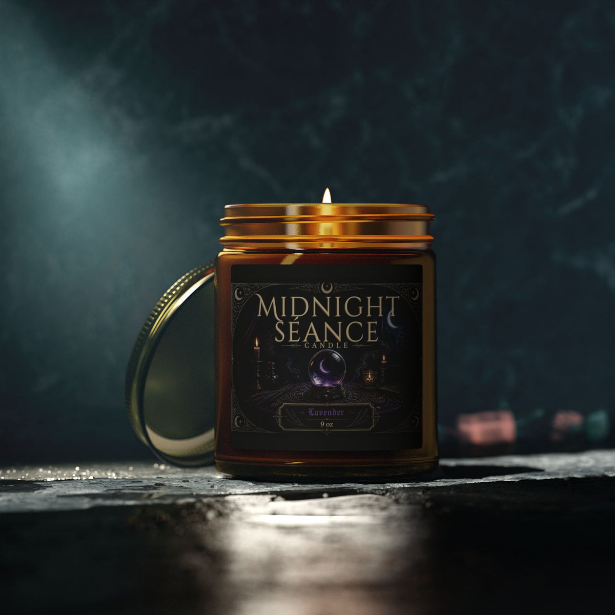 Midnight Séance Lavender Candle — Made with Coconut Apricot Wax (4oz & 9oz)