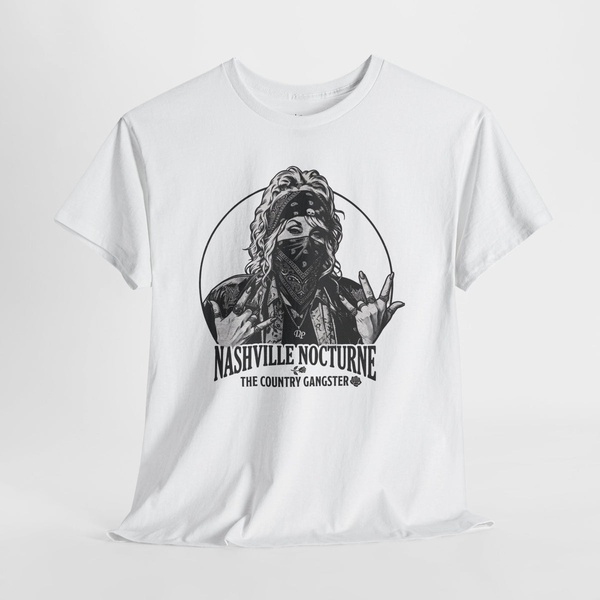 D.P. Collection Country Gangsta Hands Tee — "Nashville Nocturne" Graphic Shirt (Back: Gone But Not Forgotten)