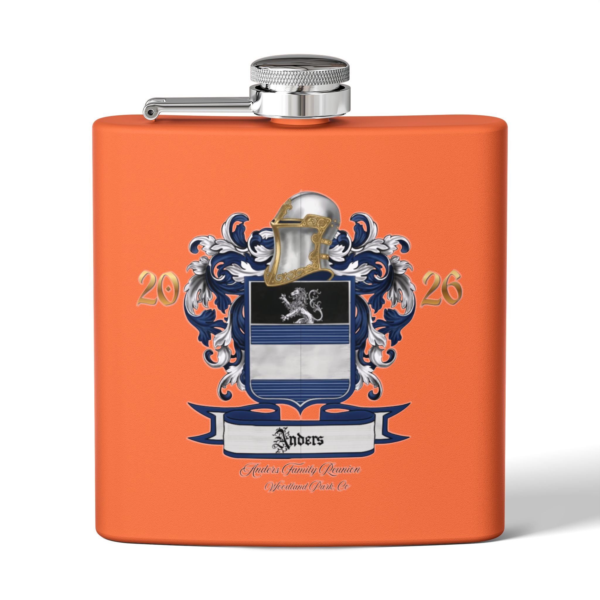 Anders Family Crest Stainless Steel Flask 6oz